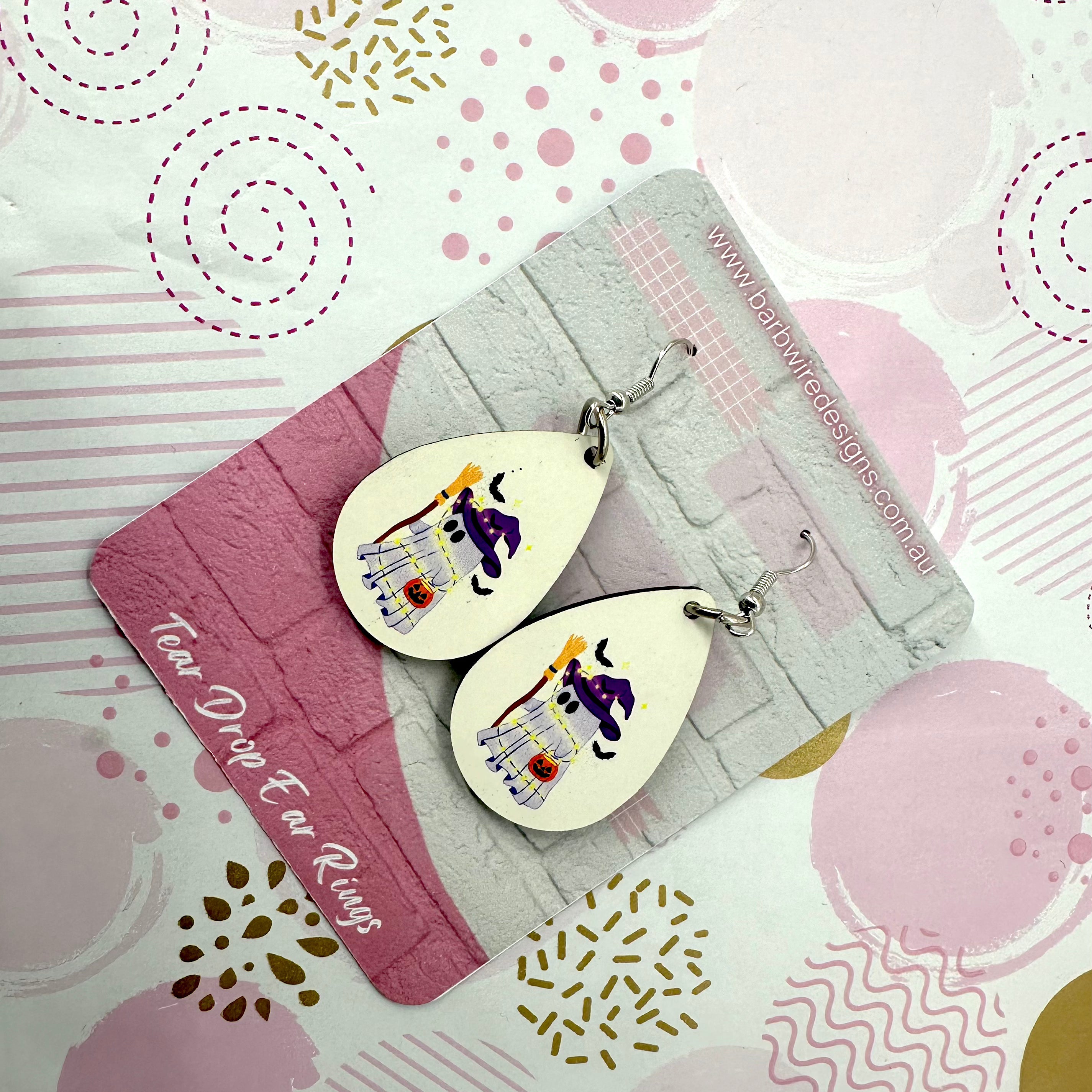 Ghosty Sublimation Ear Rings Barb Wire Designs