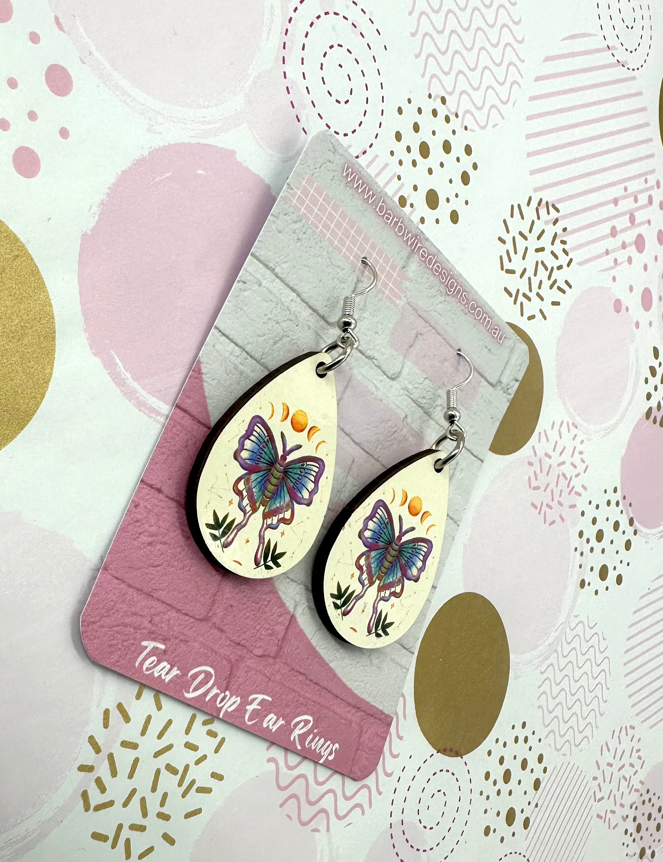 Luna Moth Sublimation Ear Rings