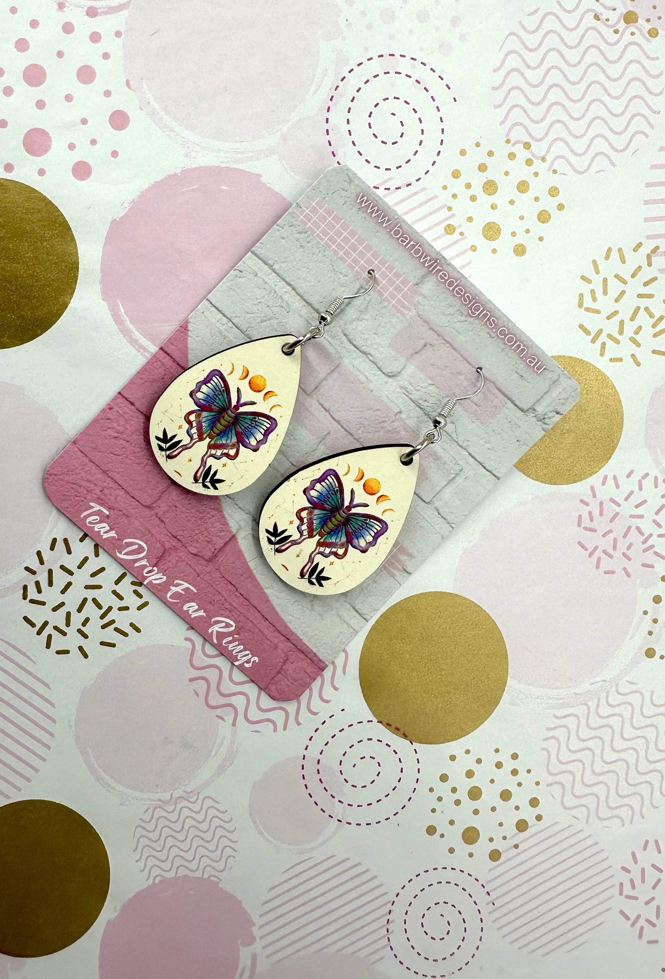 Luna Moth Sublimation Ear Rings