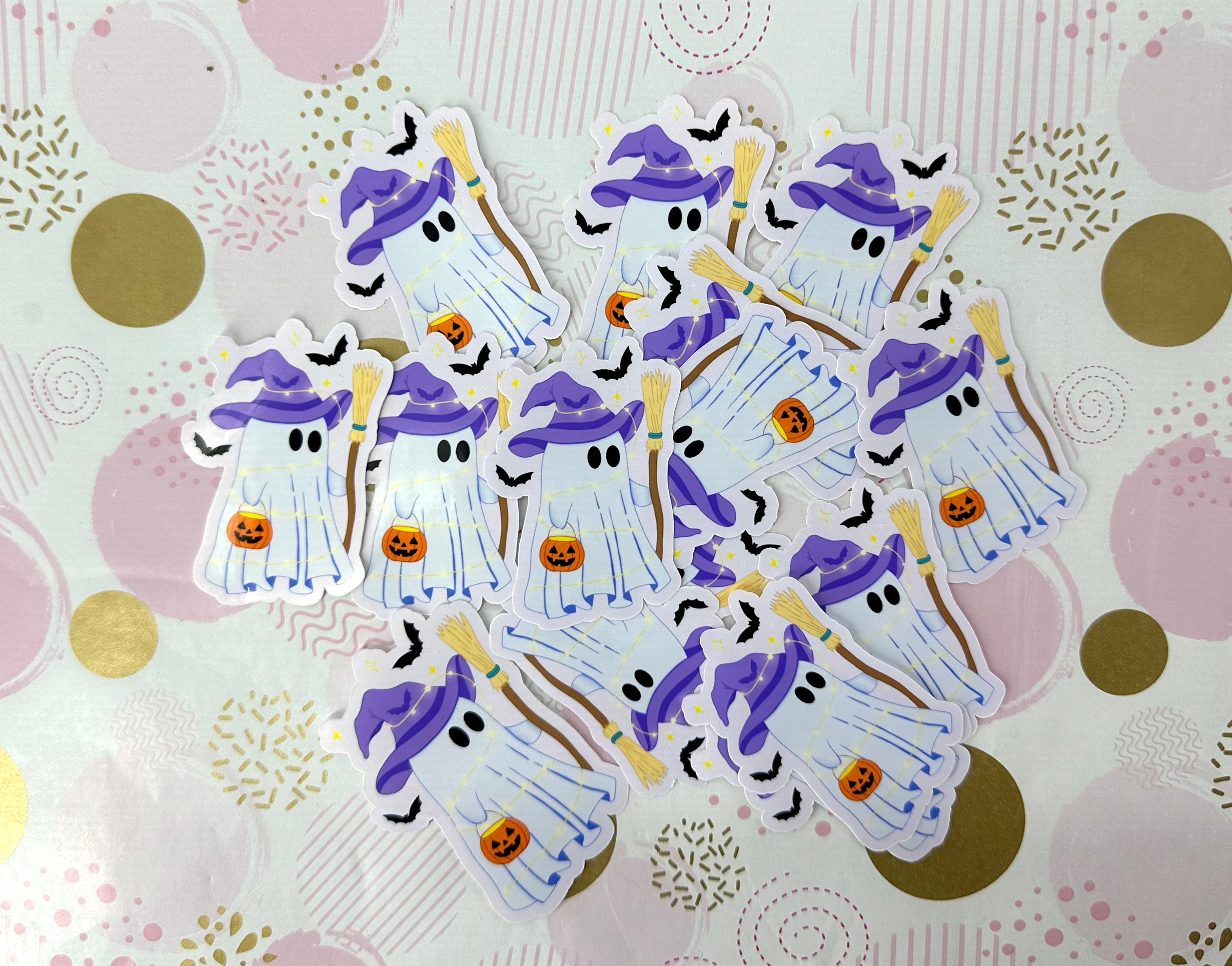 Halloween Ghost Purple Vinyl Sticker