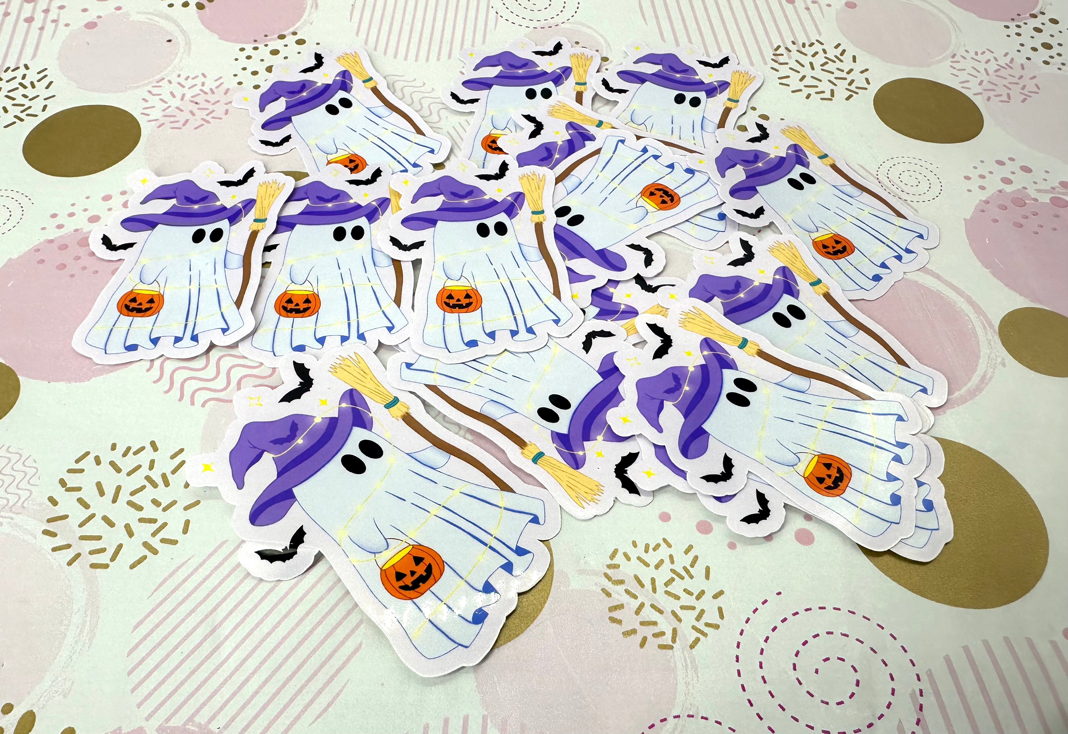 Halloween Ghost Purple Vinyl Sticker