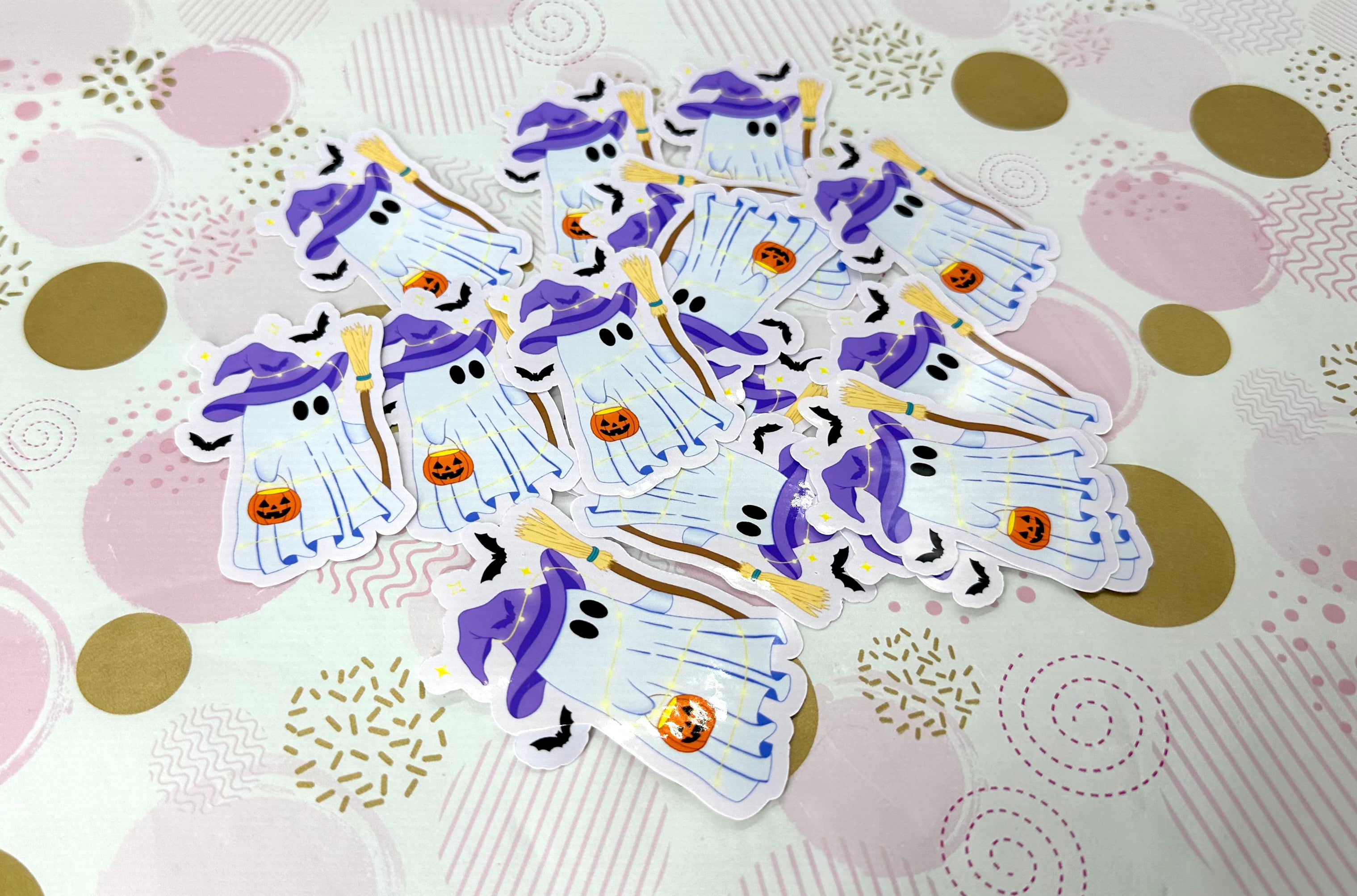 Halloween Ghost Purple Vinyl Sticker