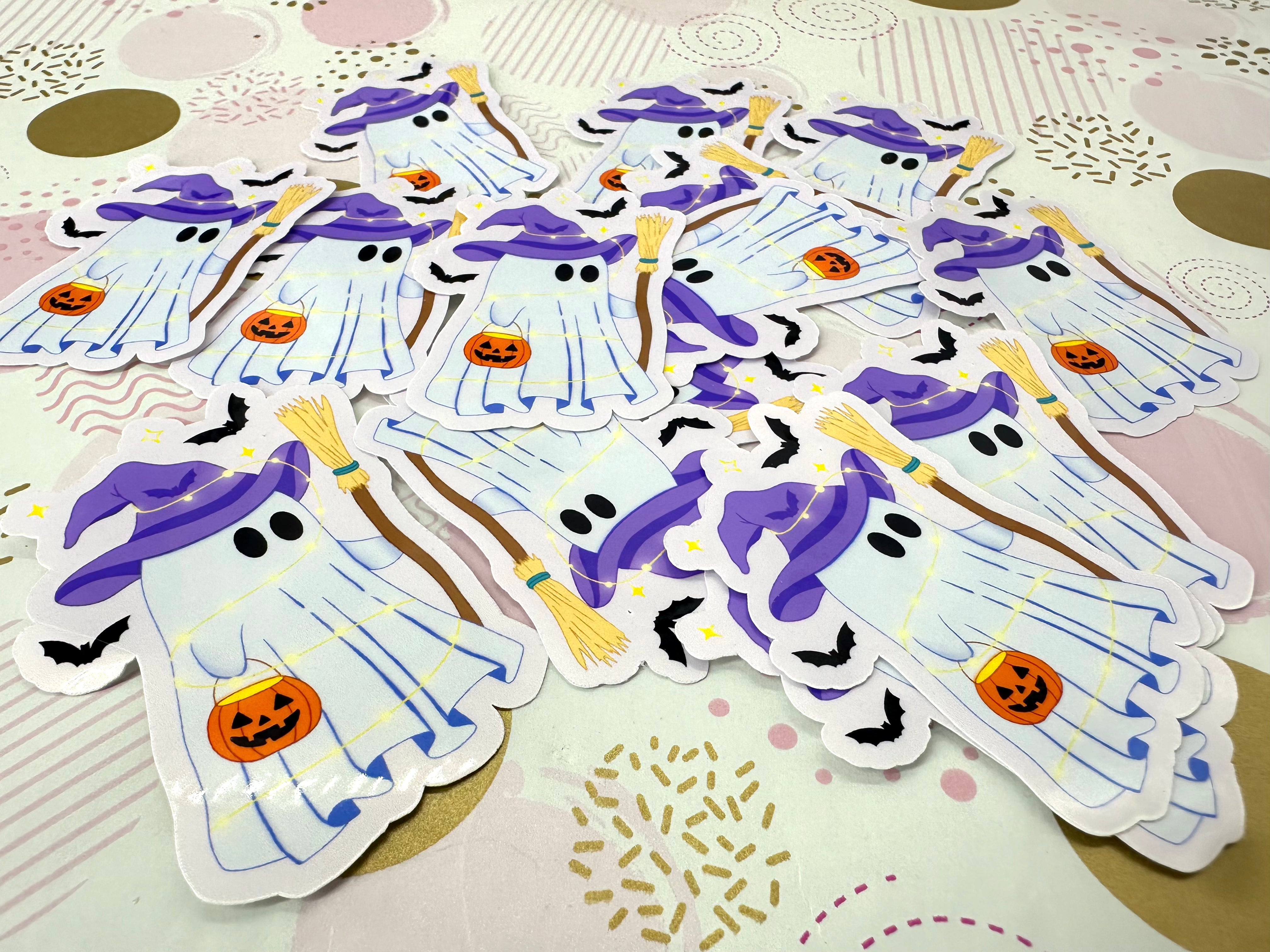 Halloween Ghost Purple Vinyl Sticker