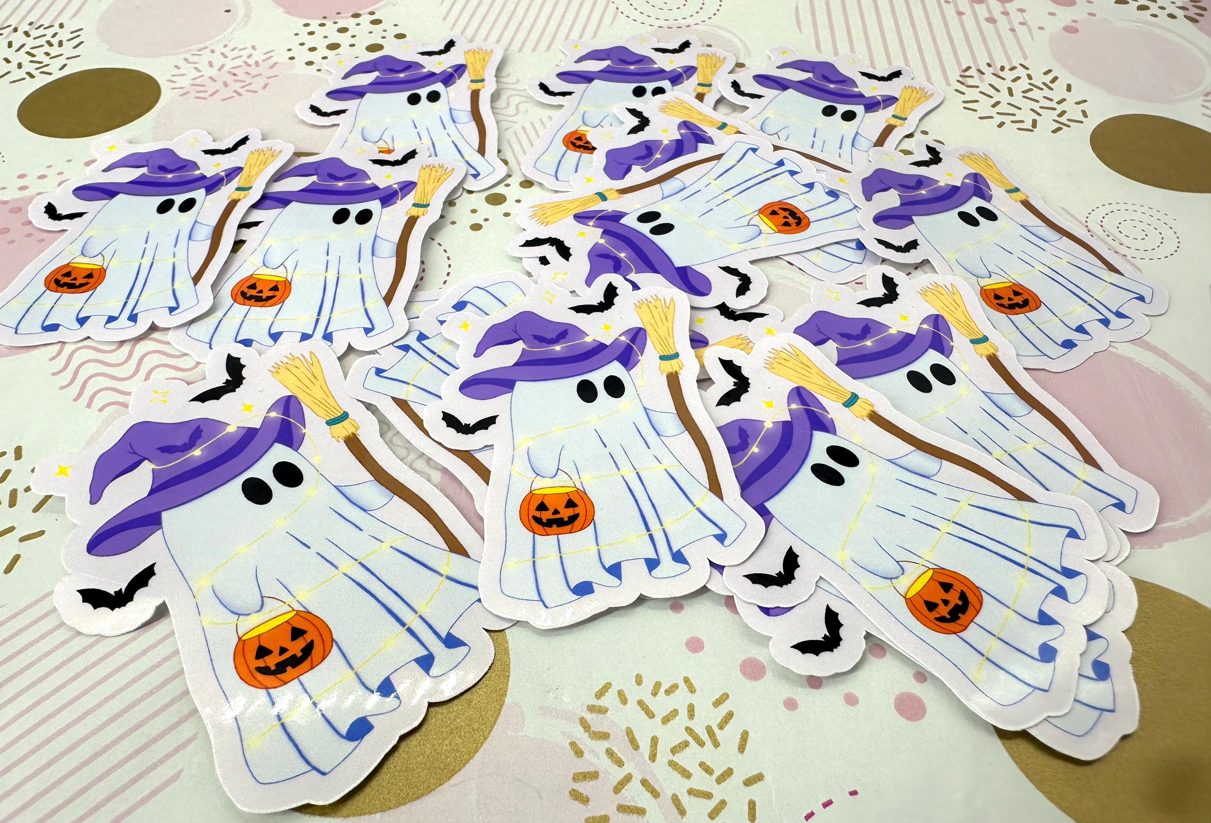 Halloween Ghost Purple Vinyl Sticker