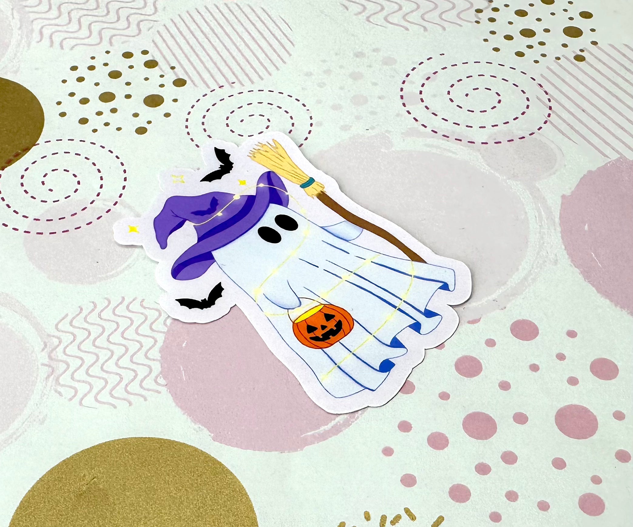 Halloween Ghost Purple Vinyl Sticker