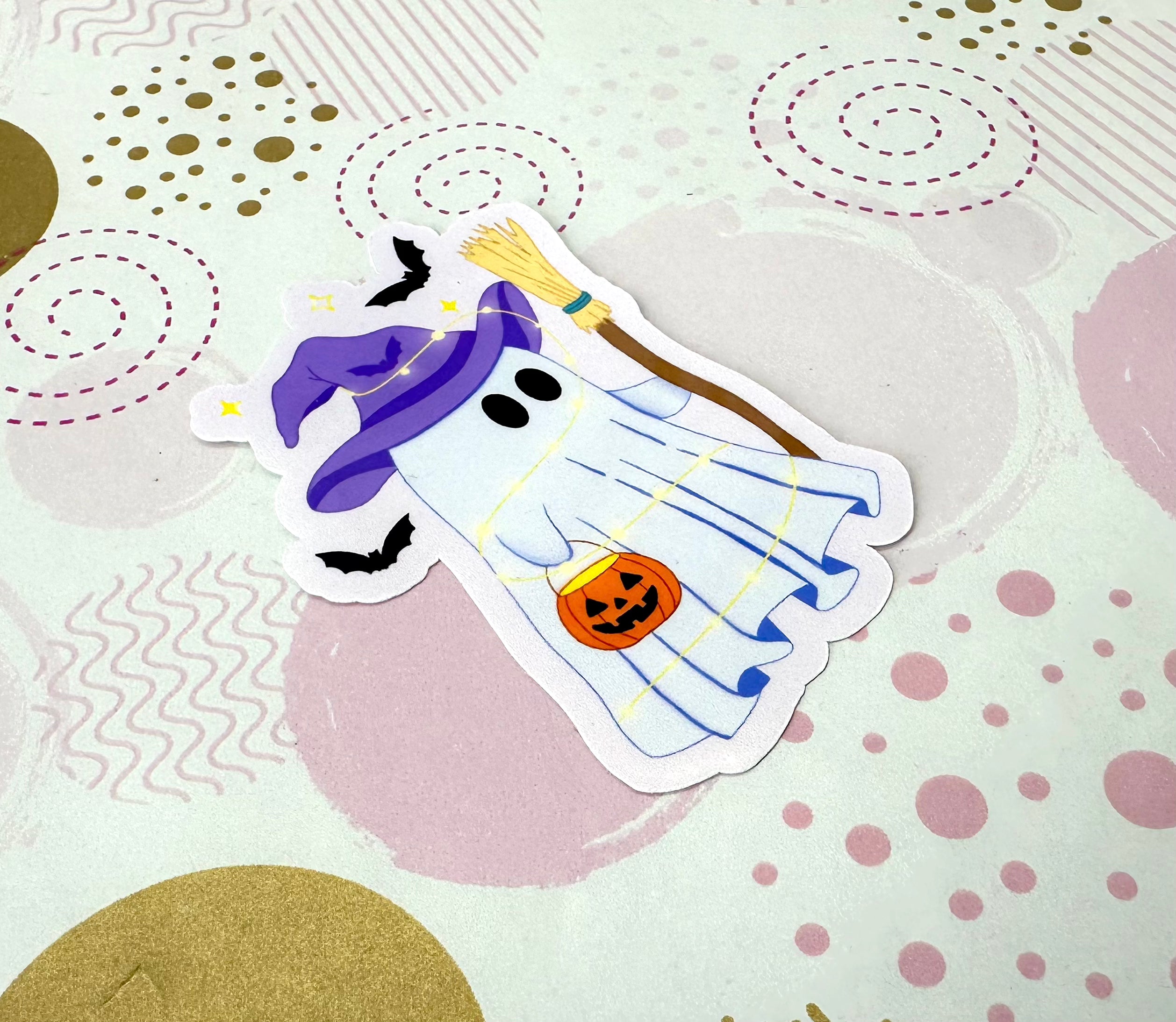 Halloween Ghost Purple Vinyl Sticker