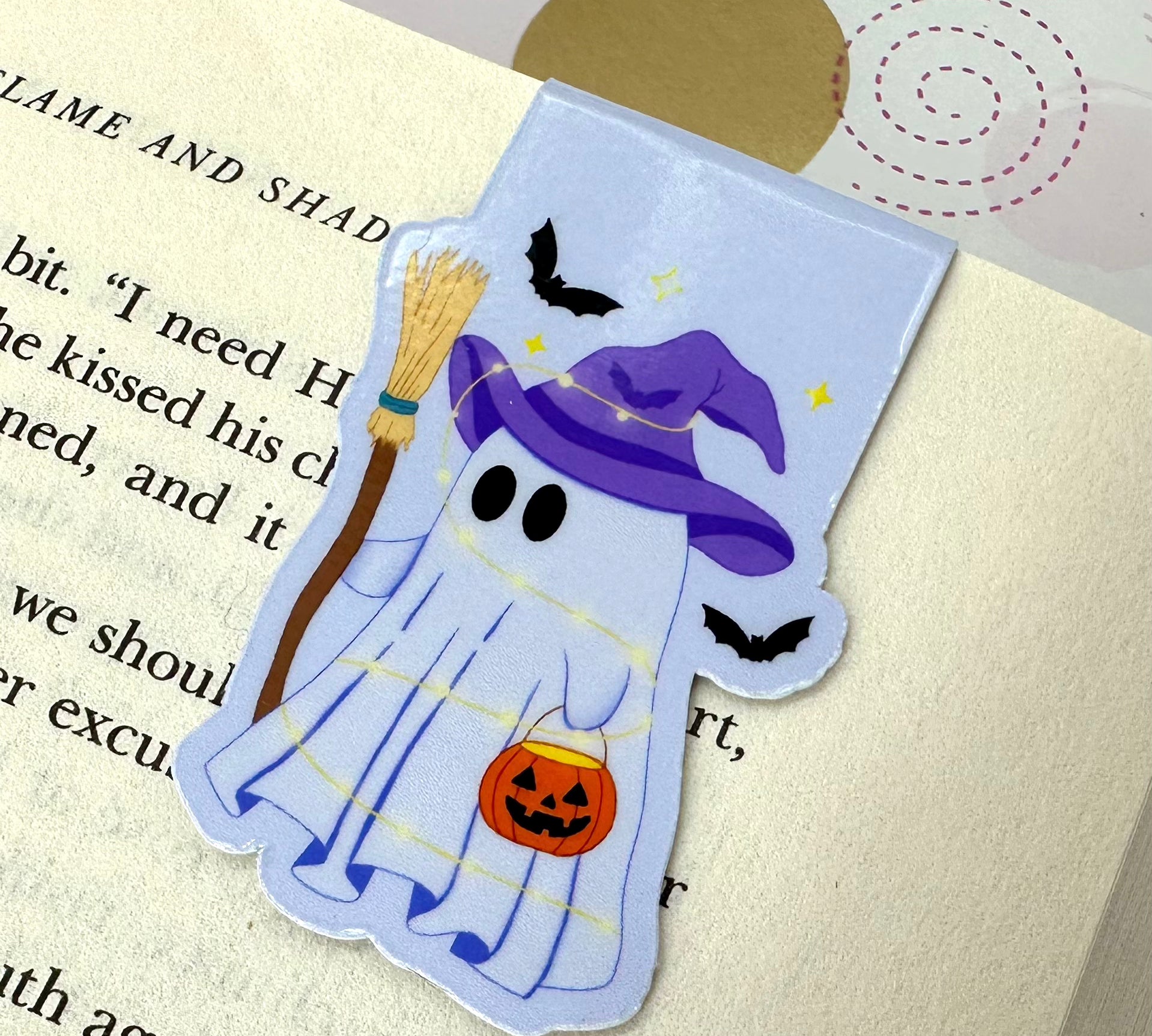Halloween Ghost Magnetic Bookmark Barb Wire Designs