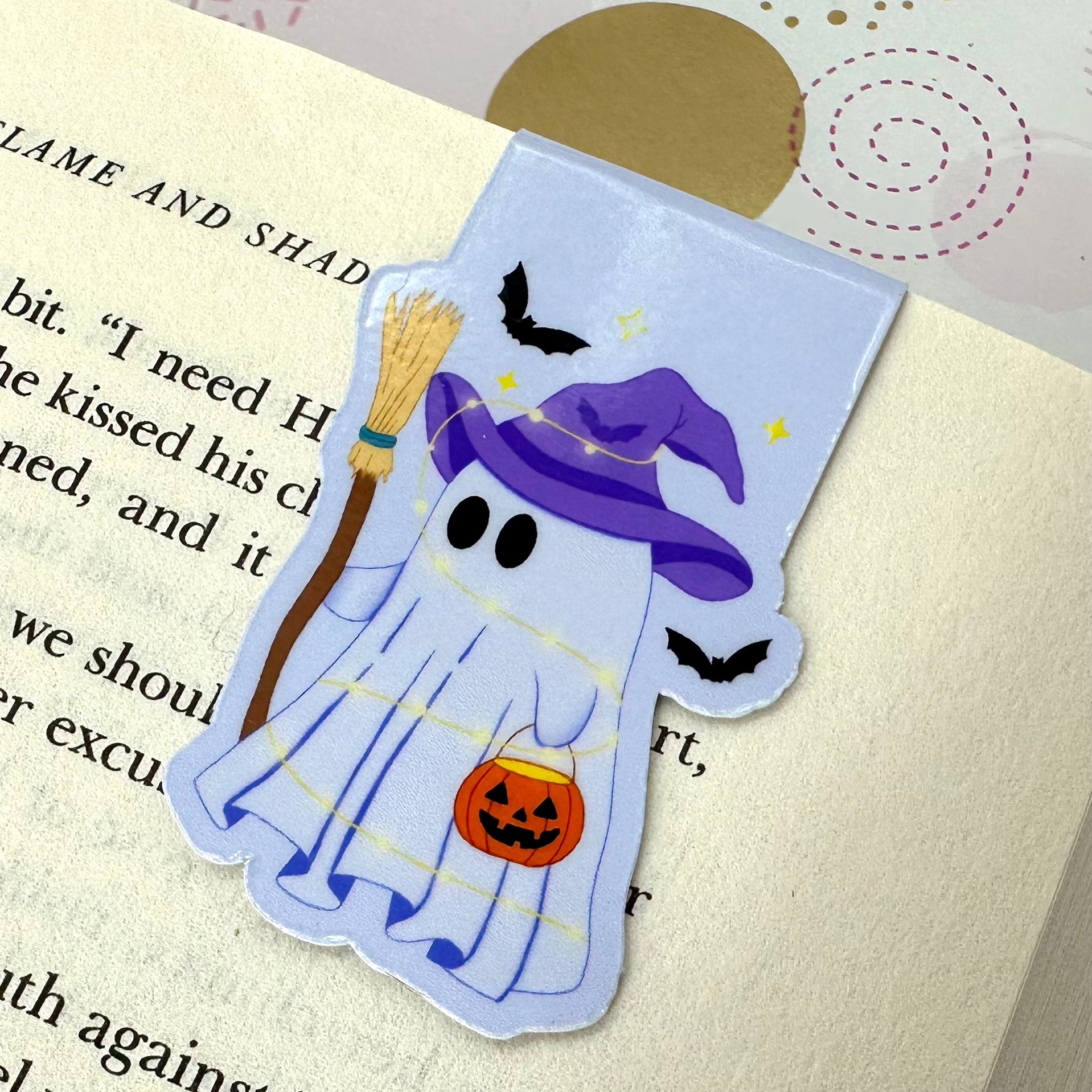 Halloween Ghost Magnetic Bookmark Barb Wire Designs