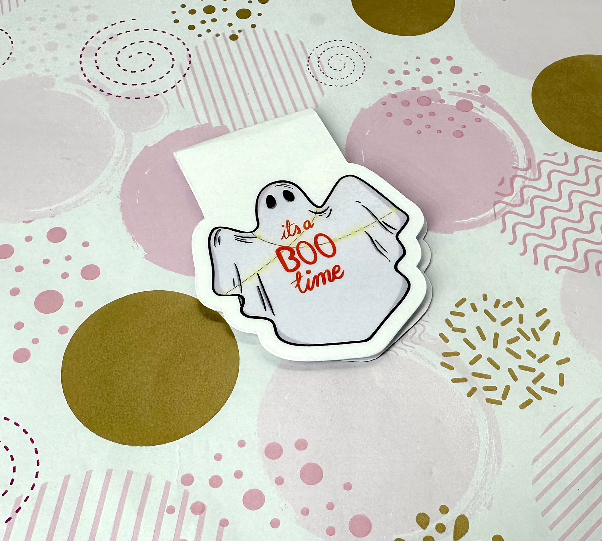 Halloween BOO Ghost Magnetic Bookmark Barb Wire Designs