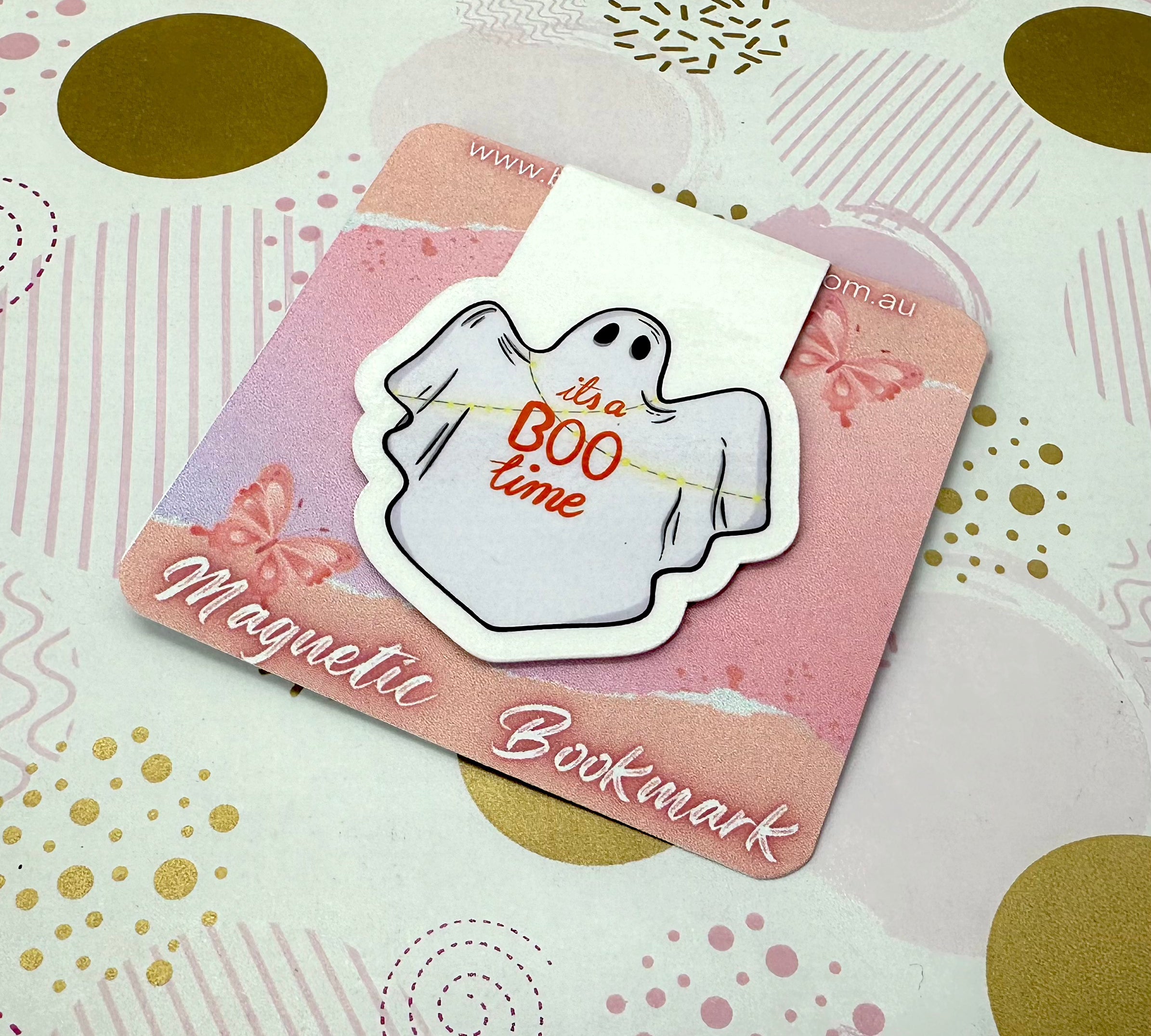 Halloween BOO Ghost Magnetic Bookmark Barb Wire Designs