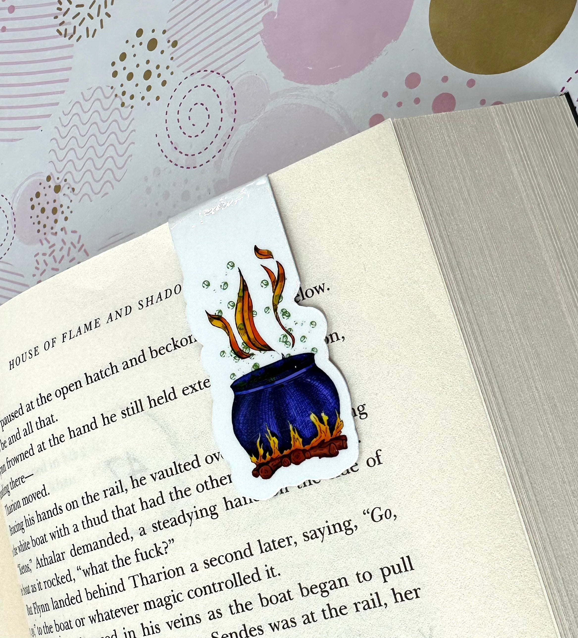 Halloween Cauldron Magnetic Bookmark