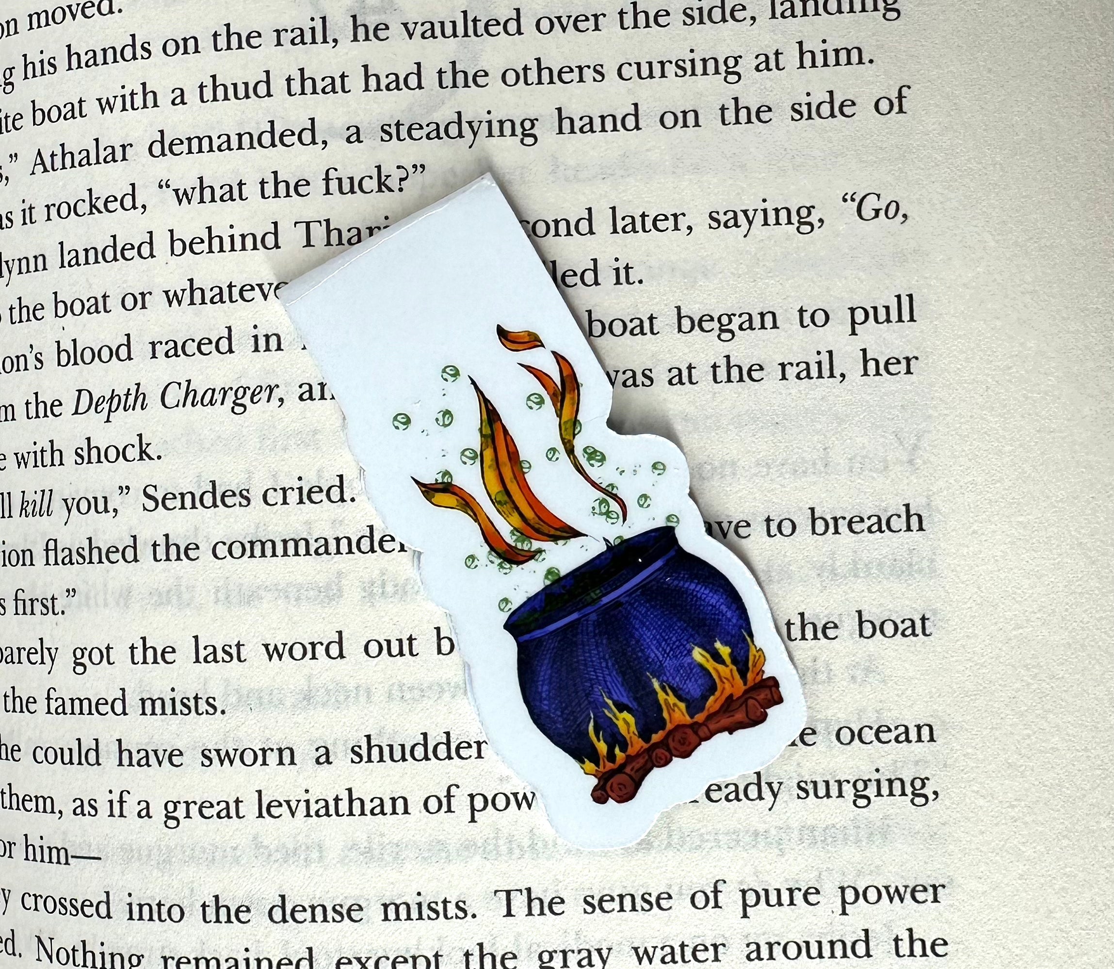 Halloween Cauldron Magnetic Bookmark Barb Wire Designs