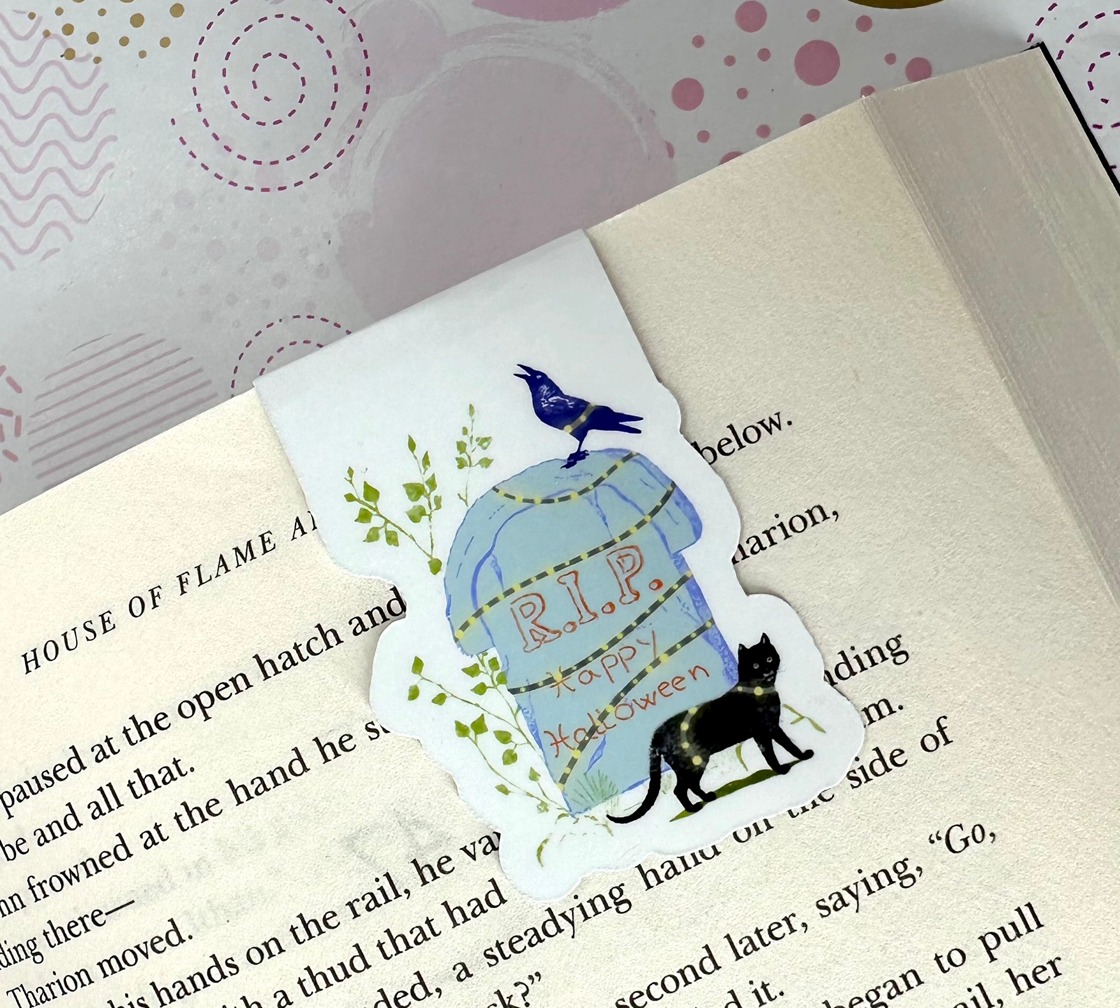 Halloween RIP Magnetic Bookmark Barb Wire Designs