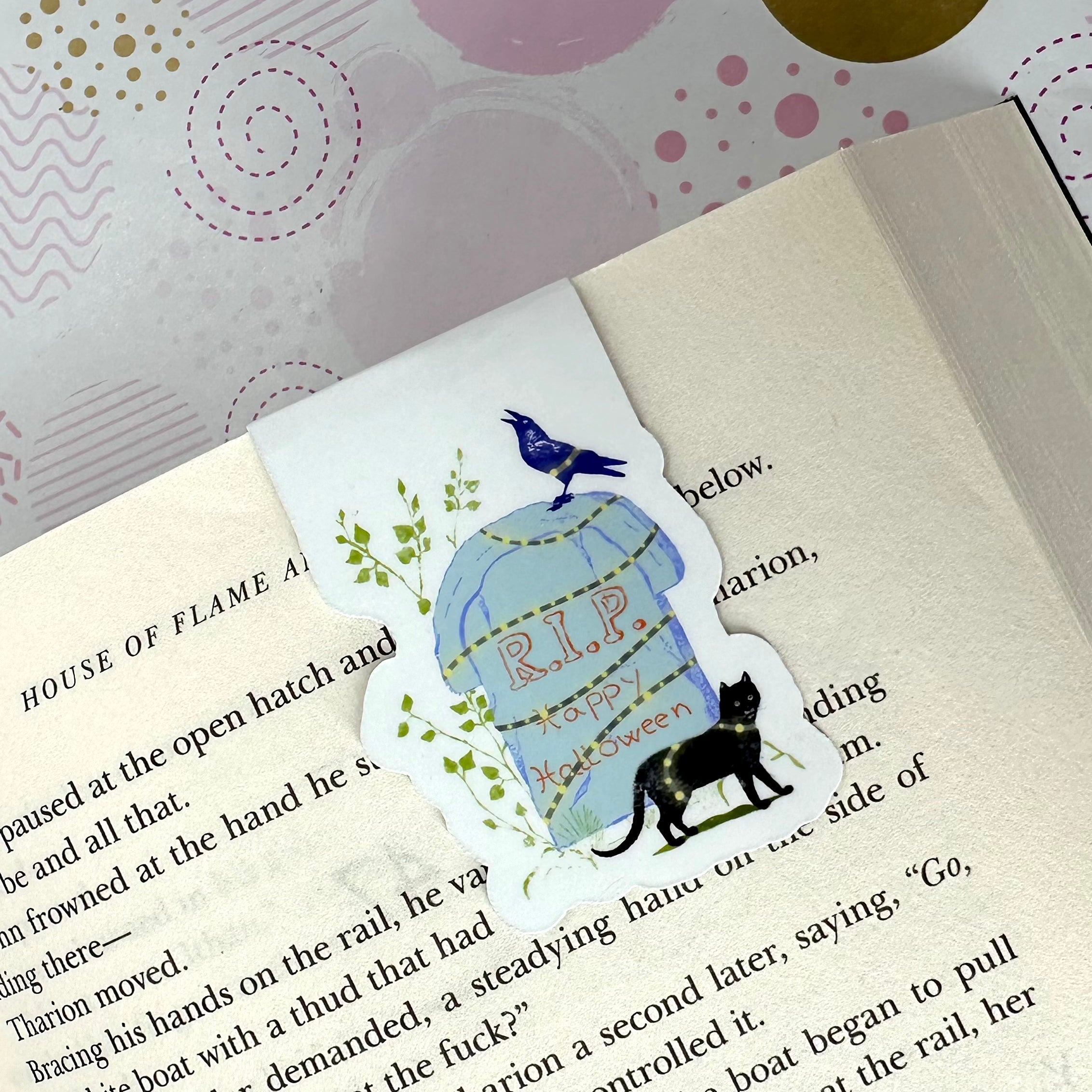 Halloween RIP Magnetic Bookmark Barb Wire Designs