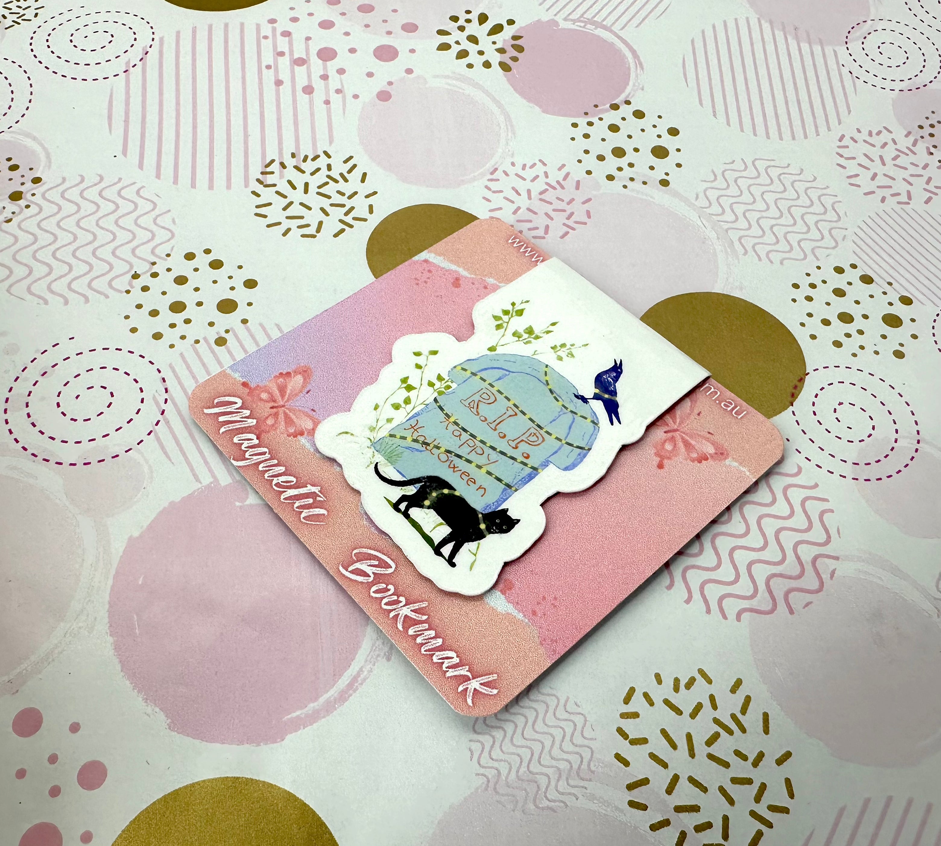 Halloween RIP Magnetic Bookmark Barb Wire Designs