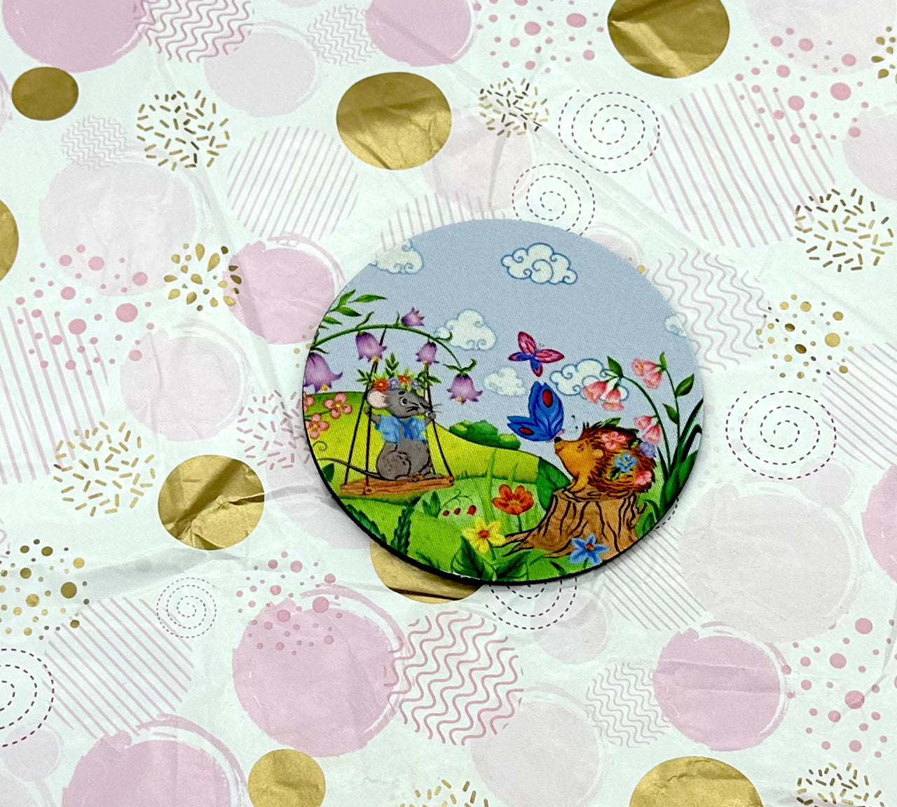 Porcu-Fine Mug Coasters Neoprene Barb Wire Designs