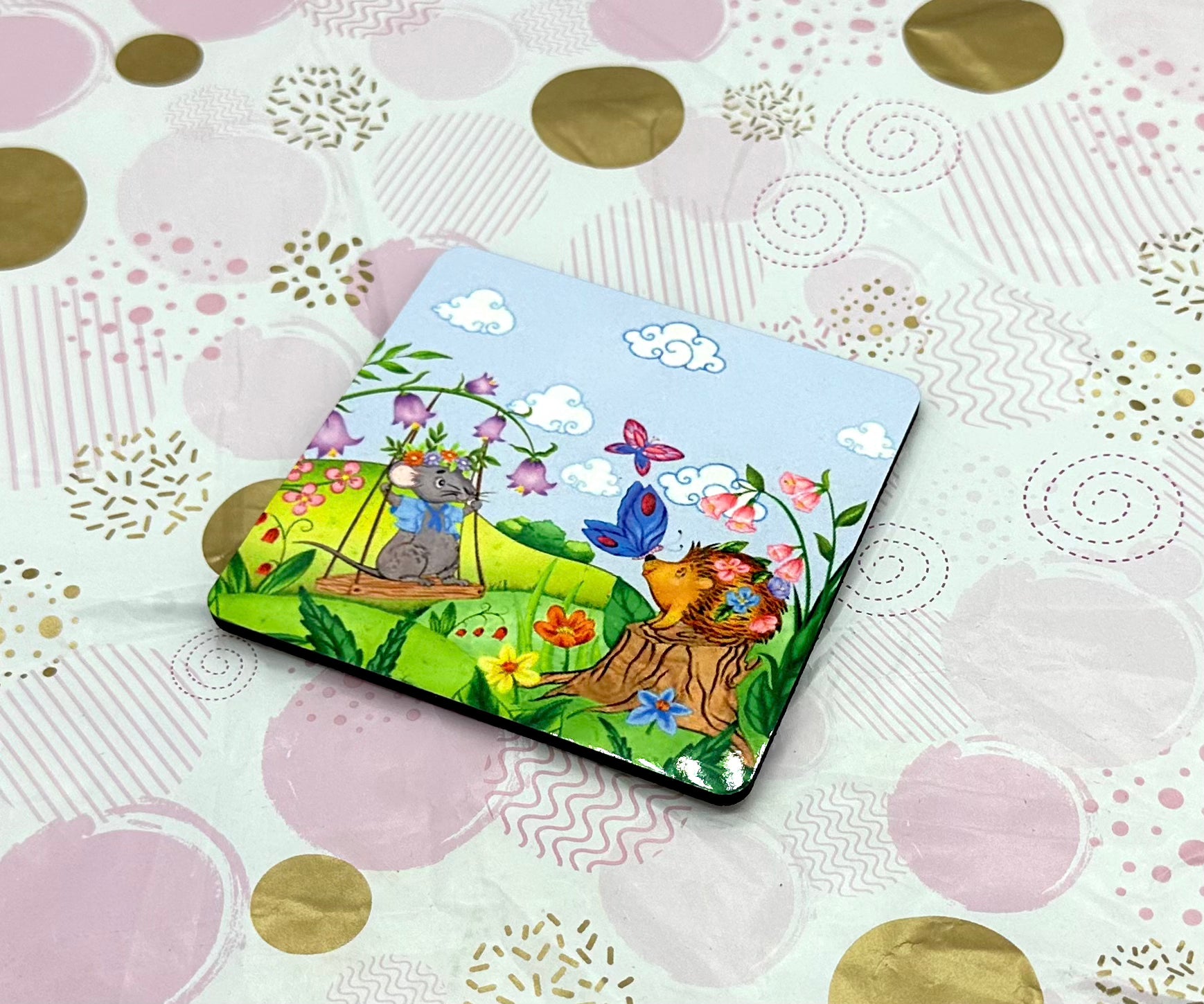 Porcu-Fine MDF Coaster Barb Wire Designs