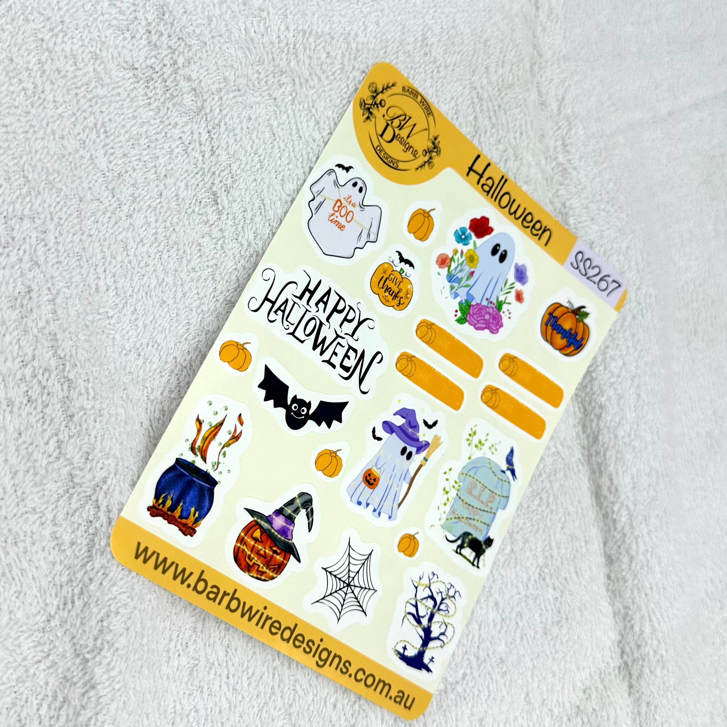Halloween Planner Sticker Sheet Barb Wire Designs