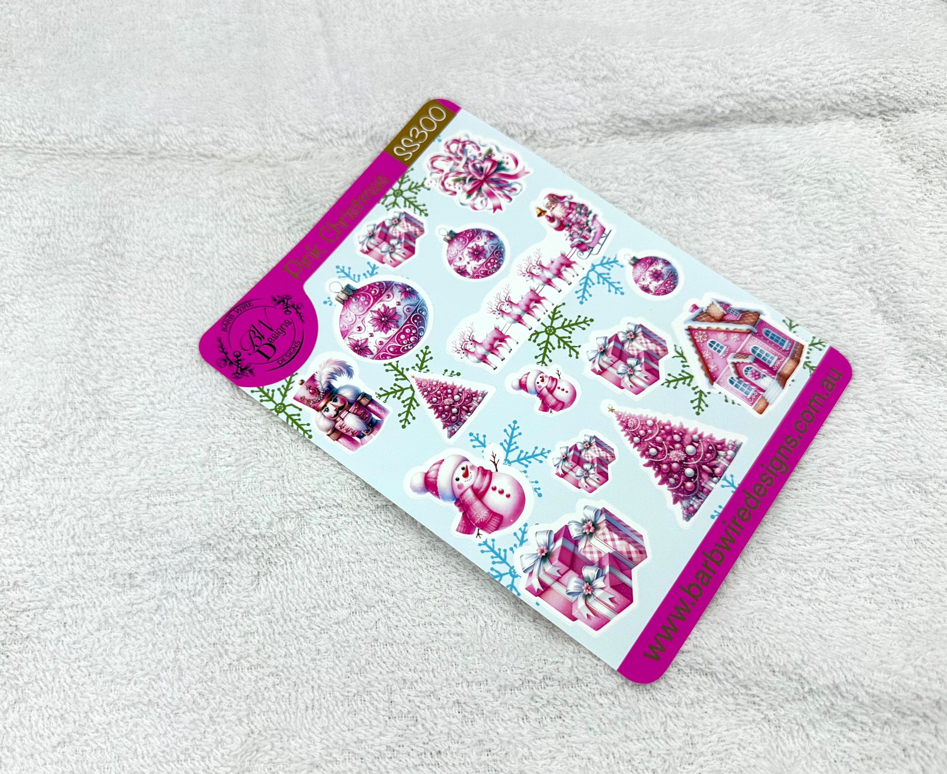 Pink Christmas Sticker Sheet