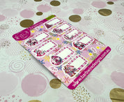 Pink Christmas Label/Tag Sticker Sheet