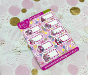 Pink Christmas Label/Tag Sticker Sheet