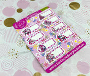 Pink Christmas Label/Tag Sticker Sheet