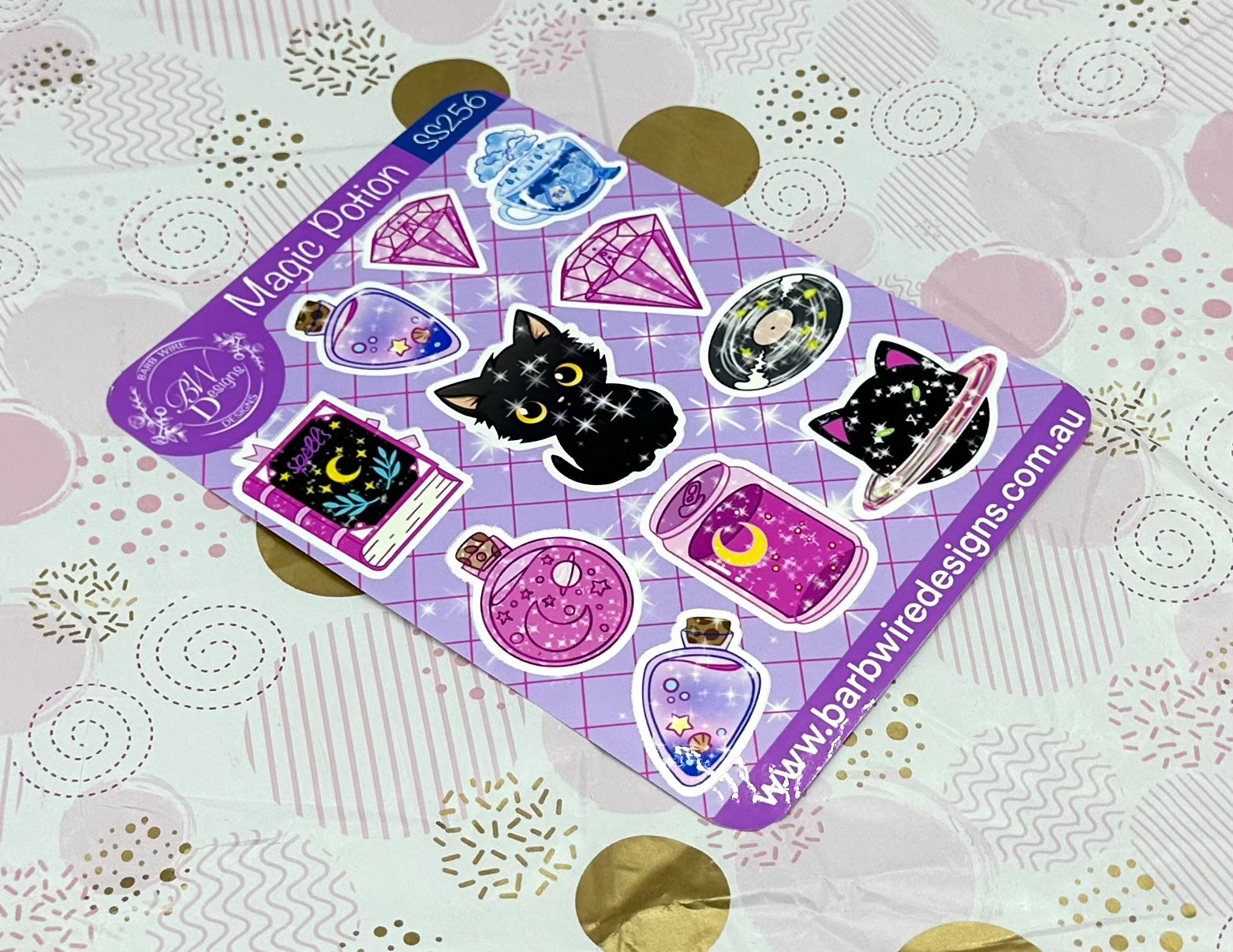 Magic Potion Sticker Sheet Barb Wire Designs