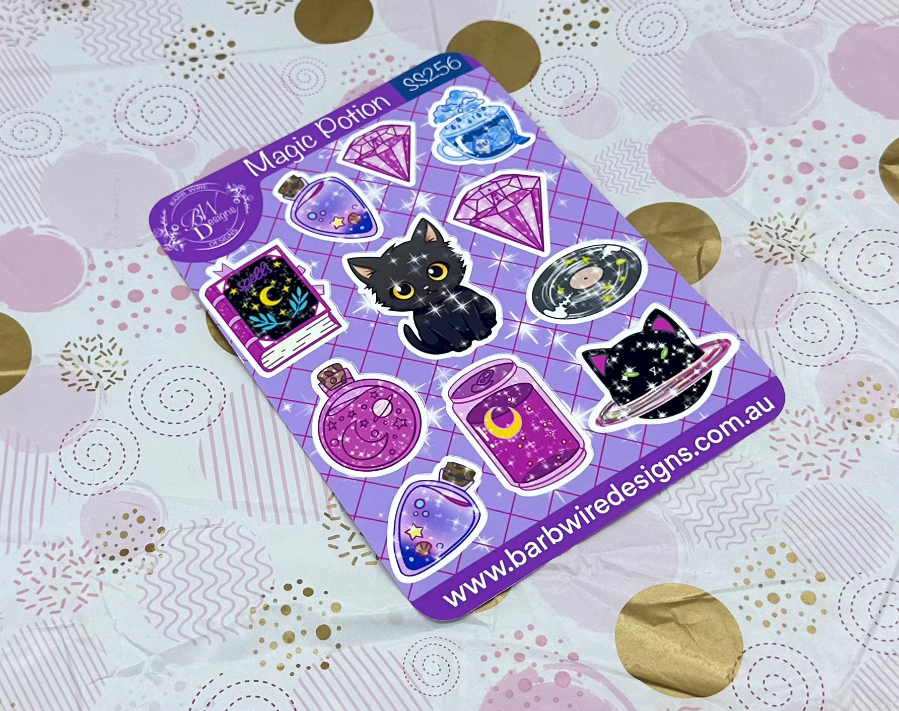 Magic Potion Sticker Sheet Barb Wire Designs