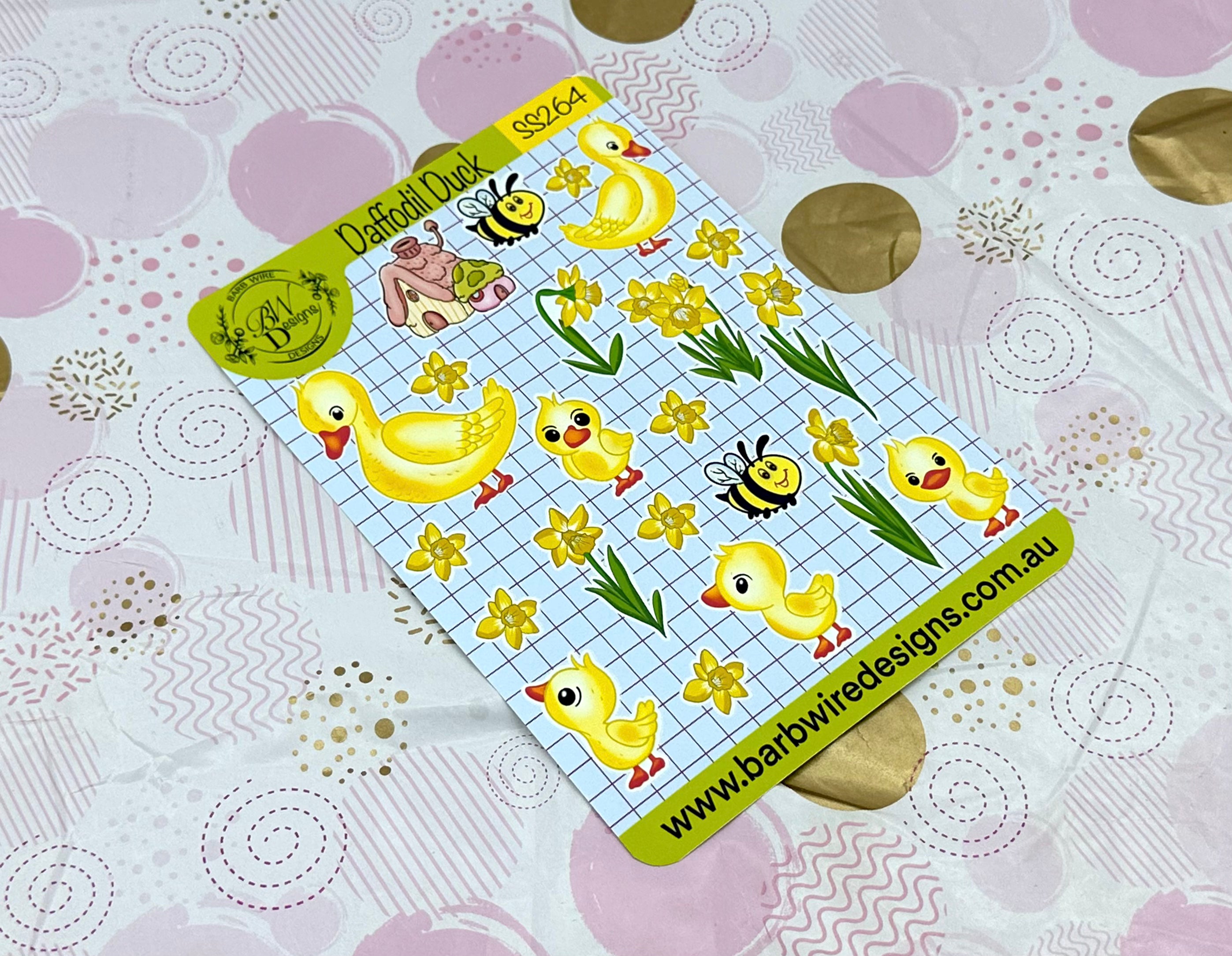 Daffodil Duck Sticker Sheet