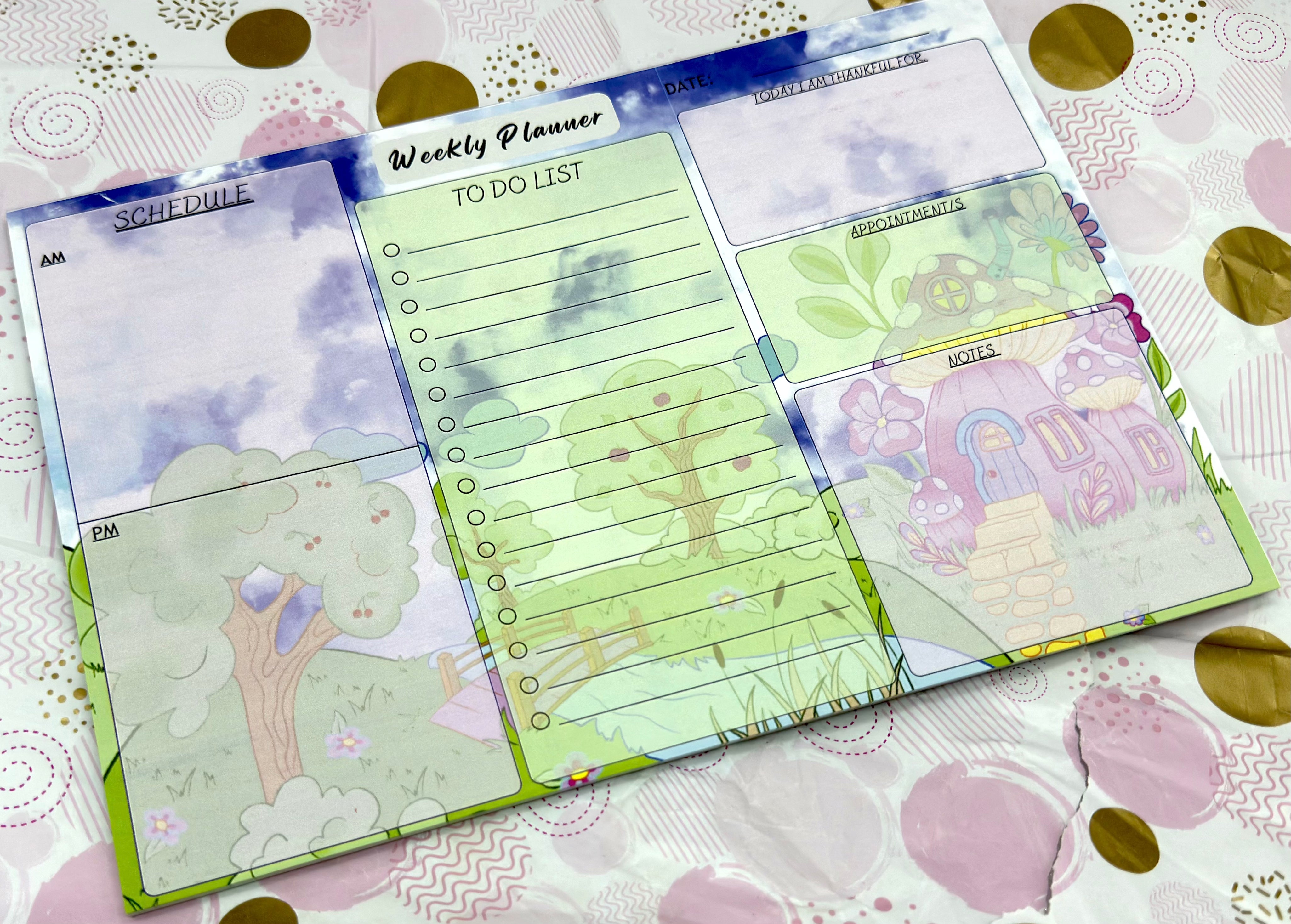 A4 Kawaii Scenery  Weekly Planner Pad