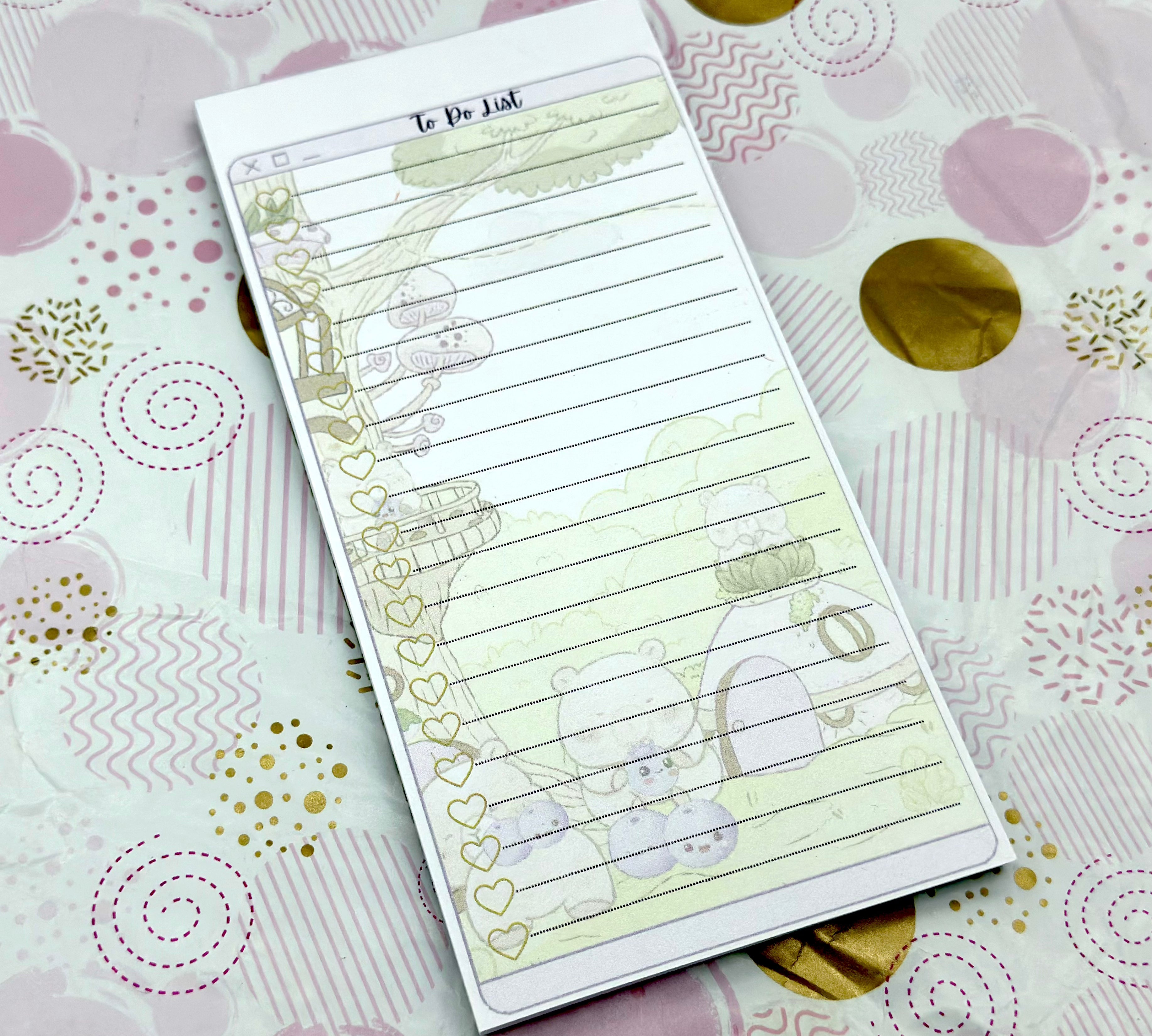 4 pc Kawaii Blue Bearies Stationery Bundle  | Blueberries and Bears in a kawaii scenery Bundle Barb Wire Designs