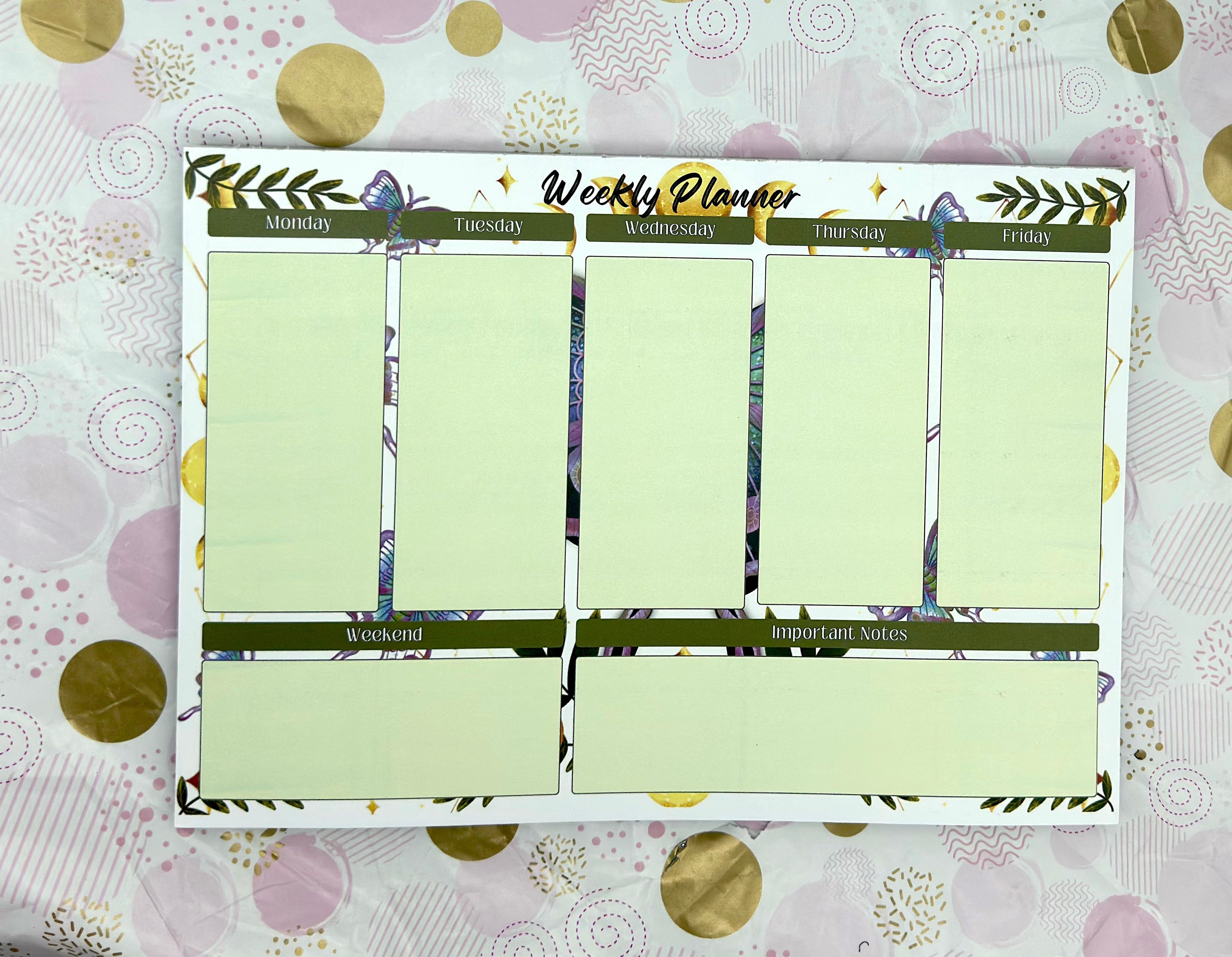 A4 Luna Moth Weekly Planner Pad