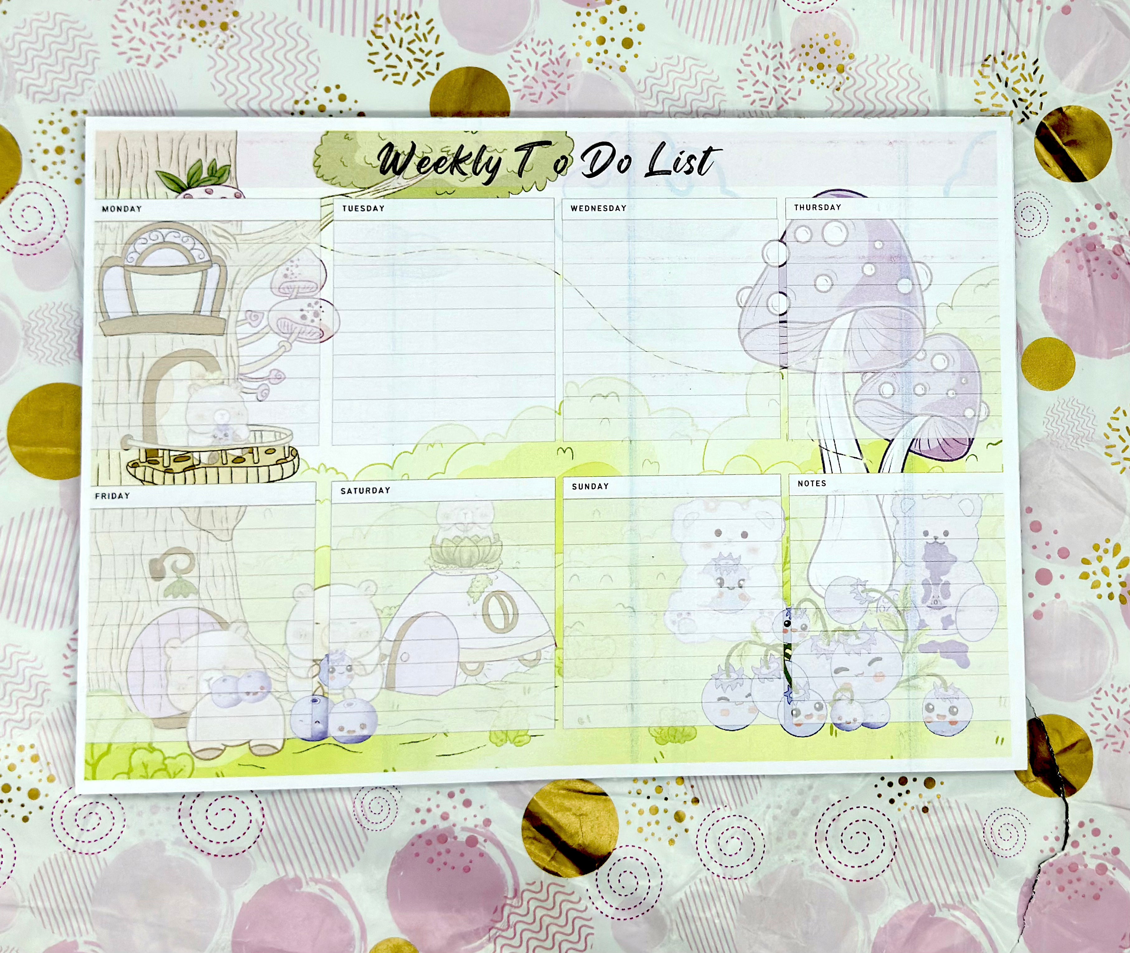 A4 Blue Bear-ies  Weekly Planner Pad
