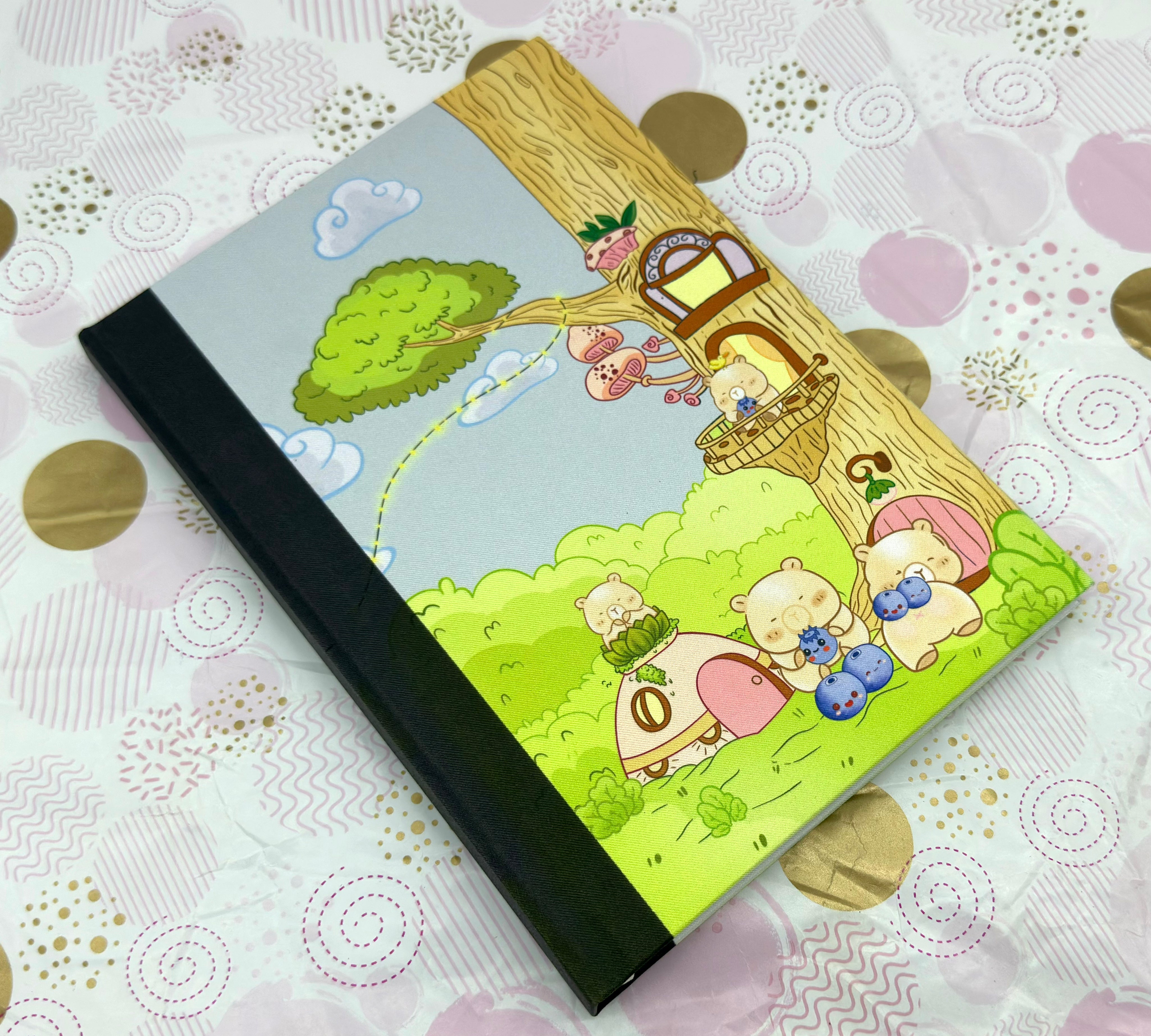 Blue Bearies  Notebook  Front View- Barb Wire Designs