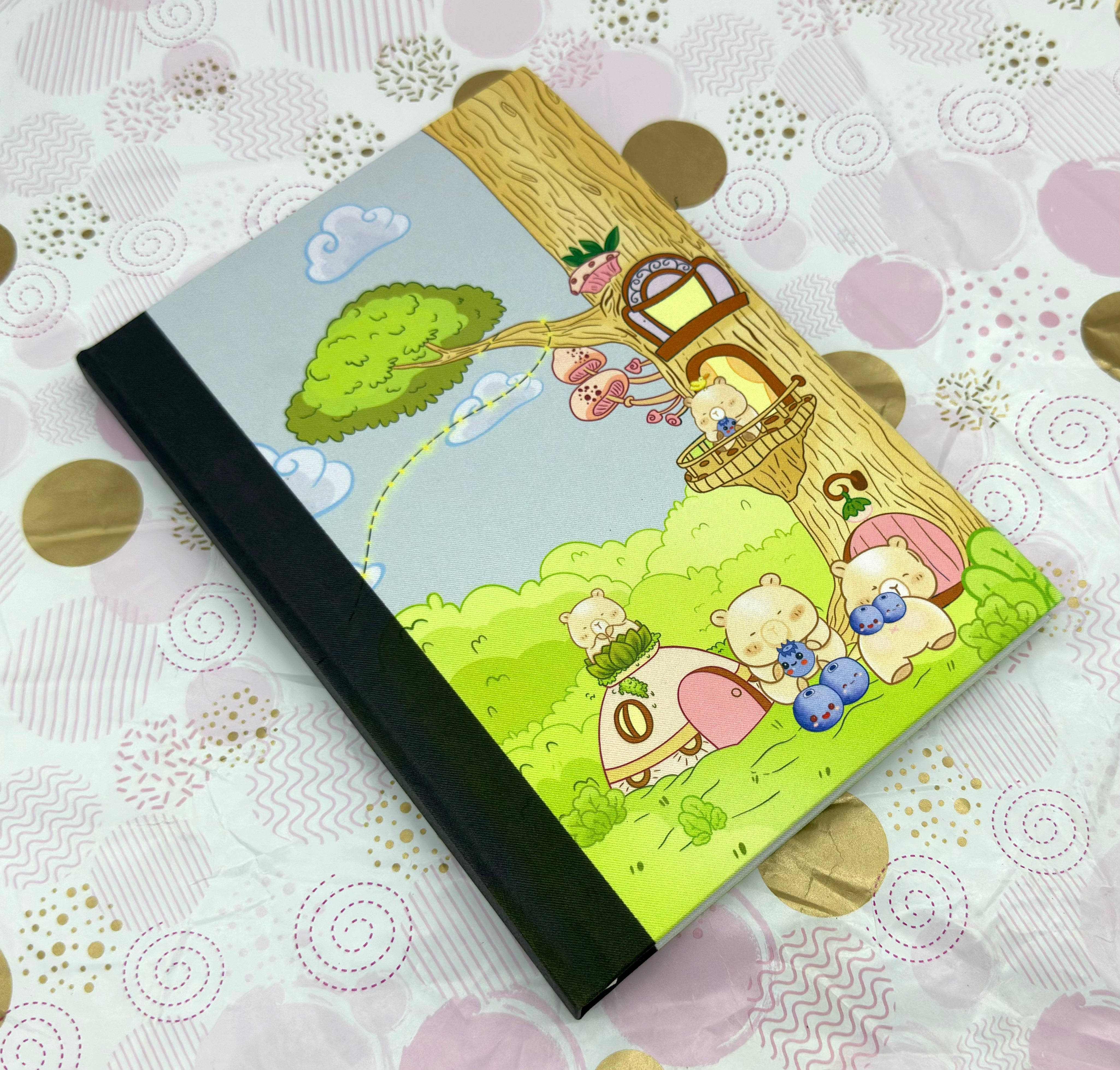 Blue Bear-ies  Fabric Notebook