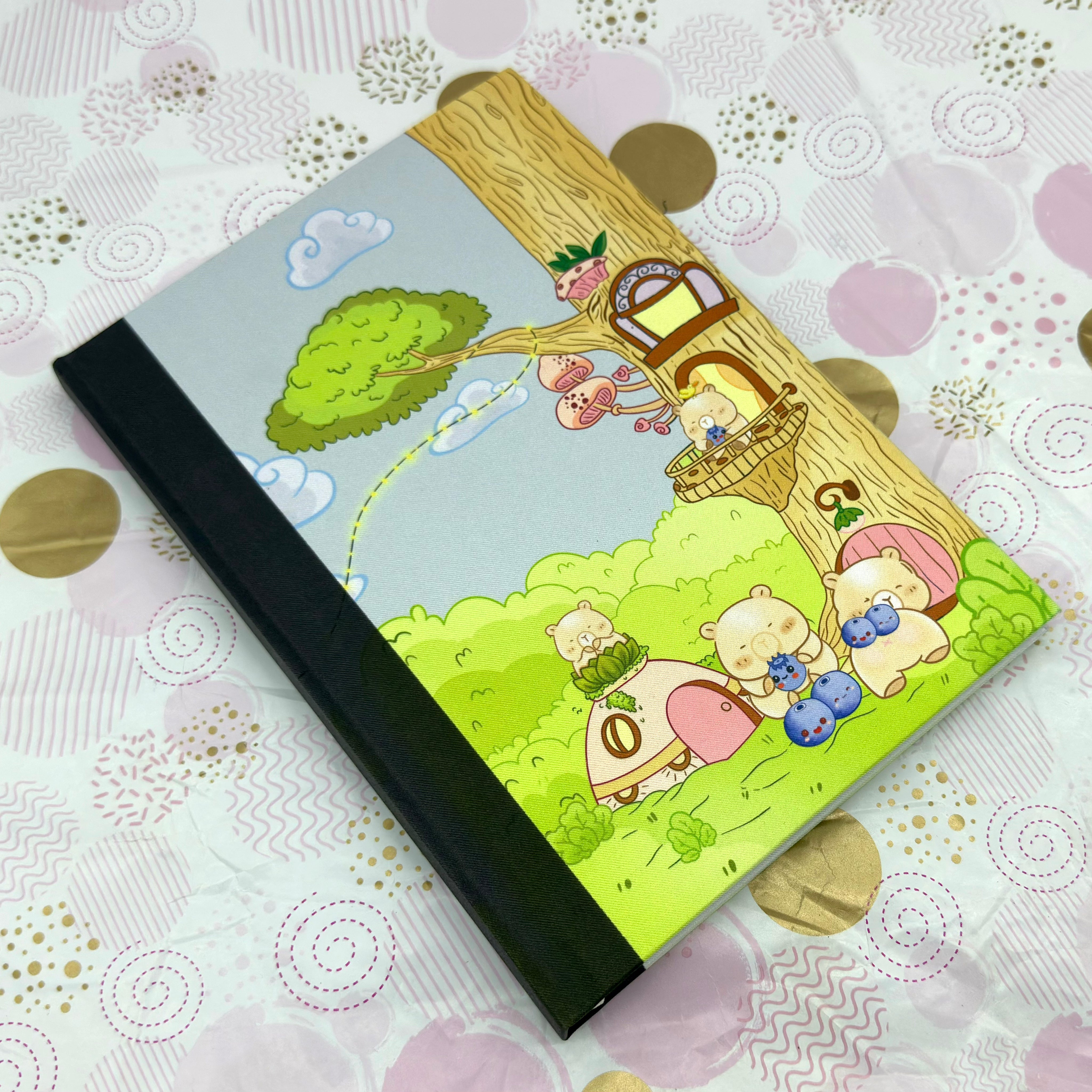 Blue Bearies  Notebook  Front View- Barb Wire Designs