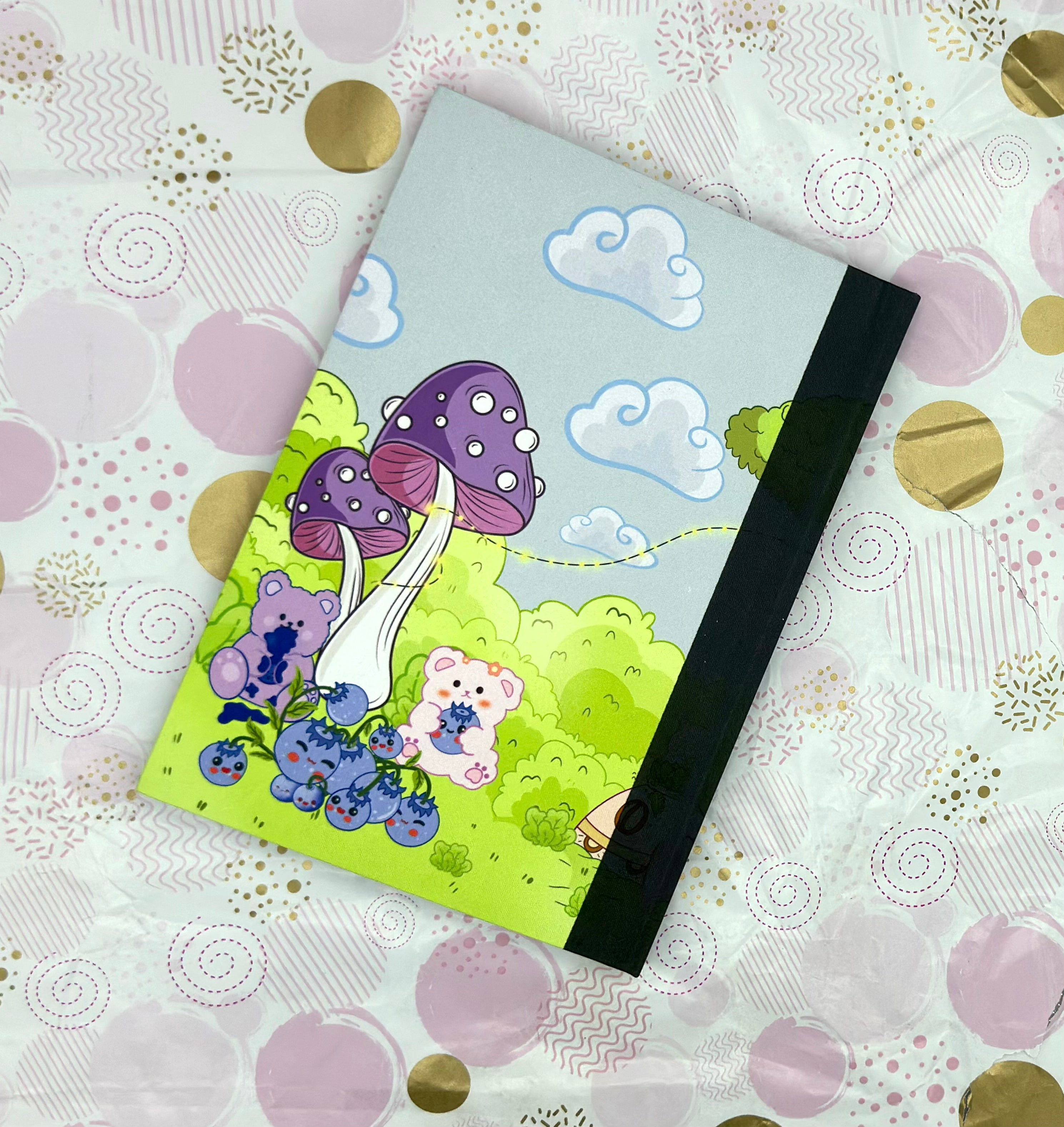Blue Bear-ies  Fabric Notebook