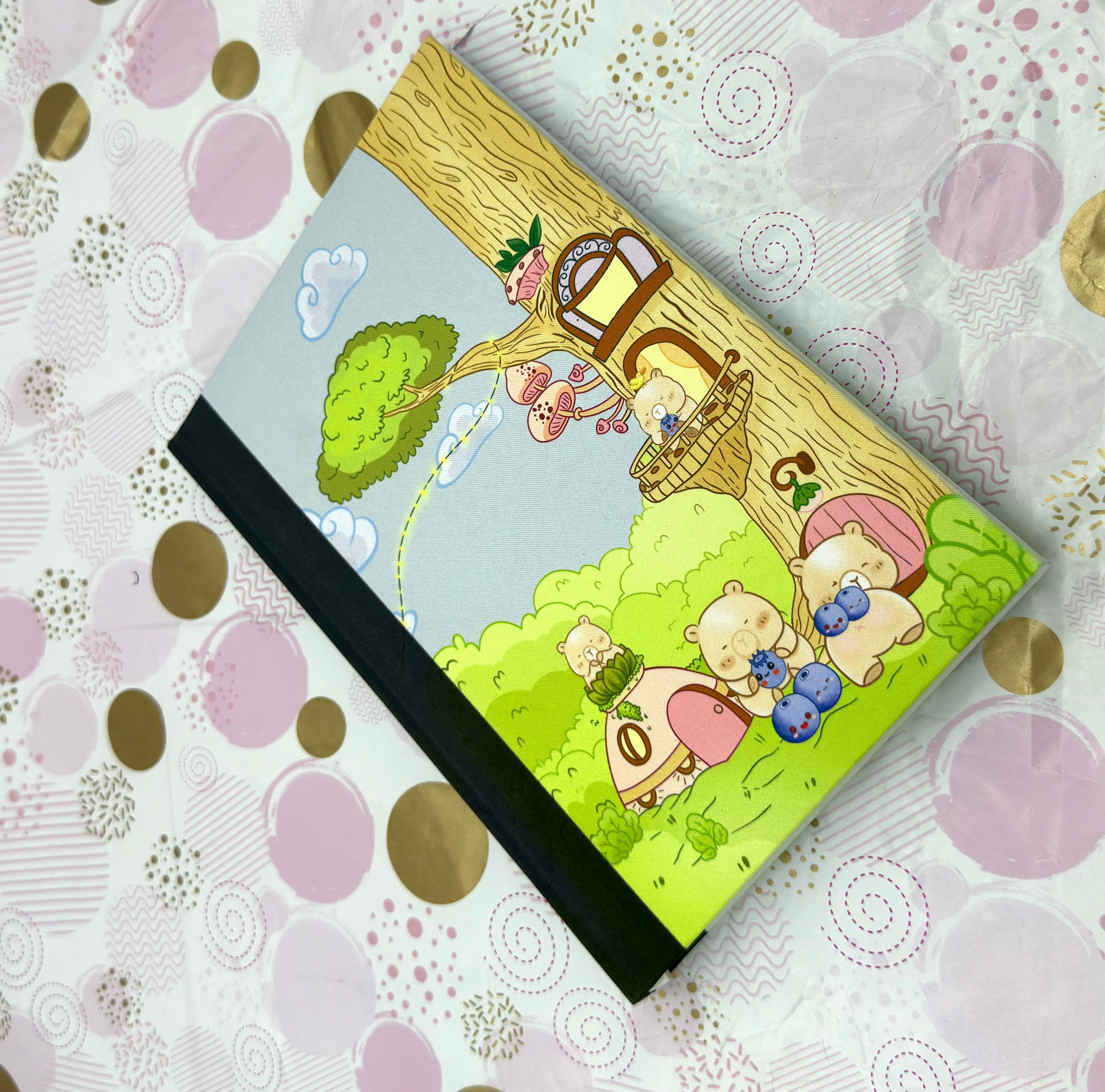 Blue Bear-ies  Fabric Notebook