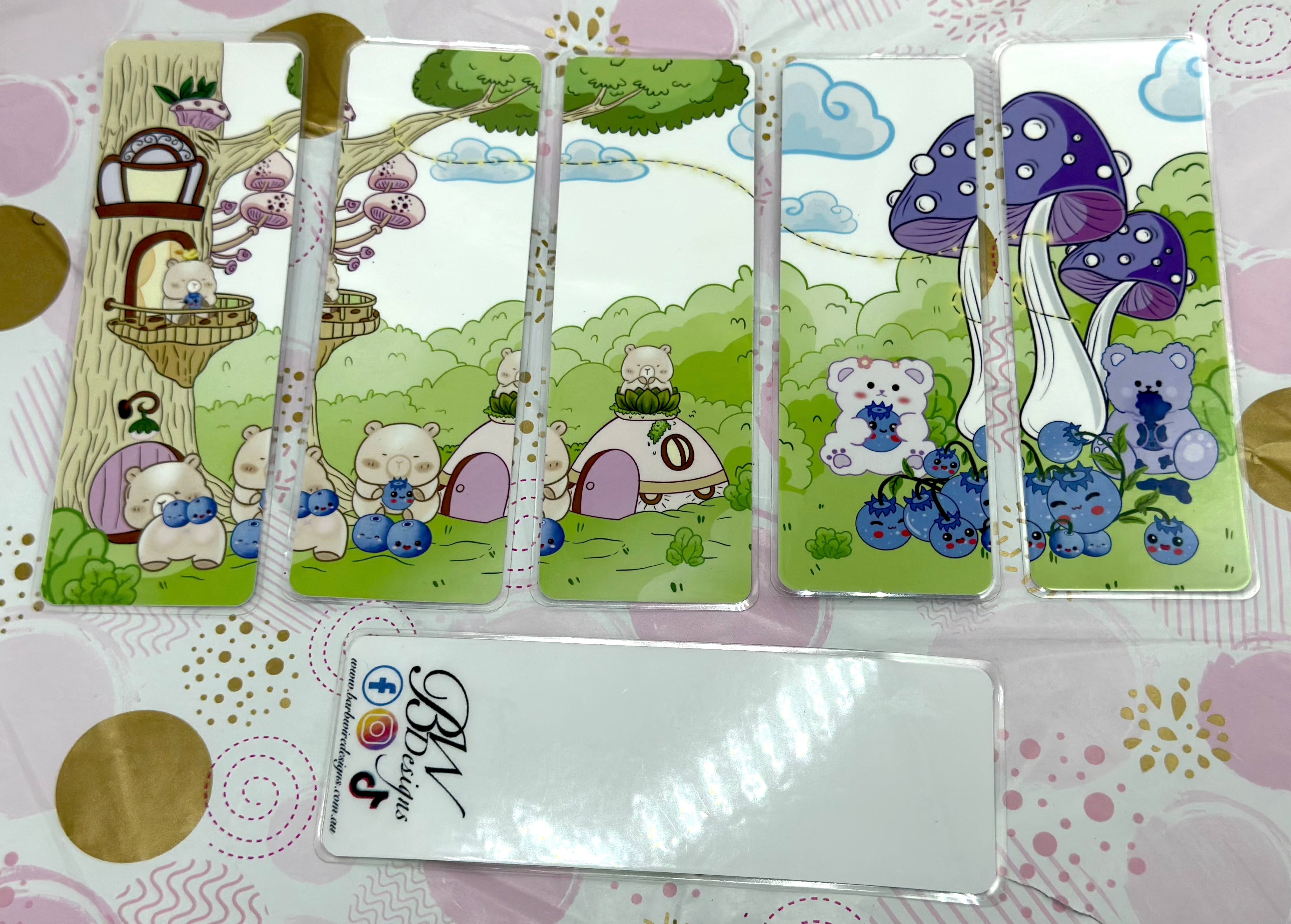 Blue Bear-ies Traditional Bookmark