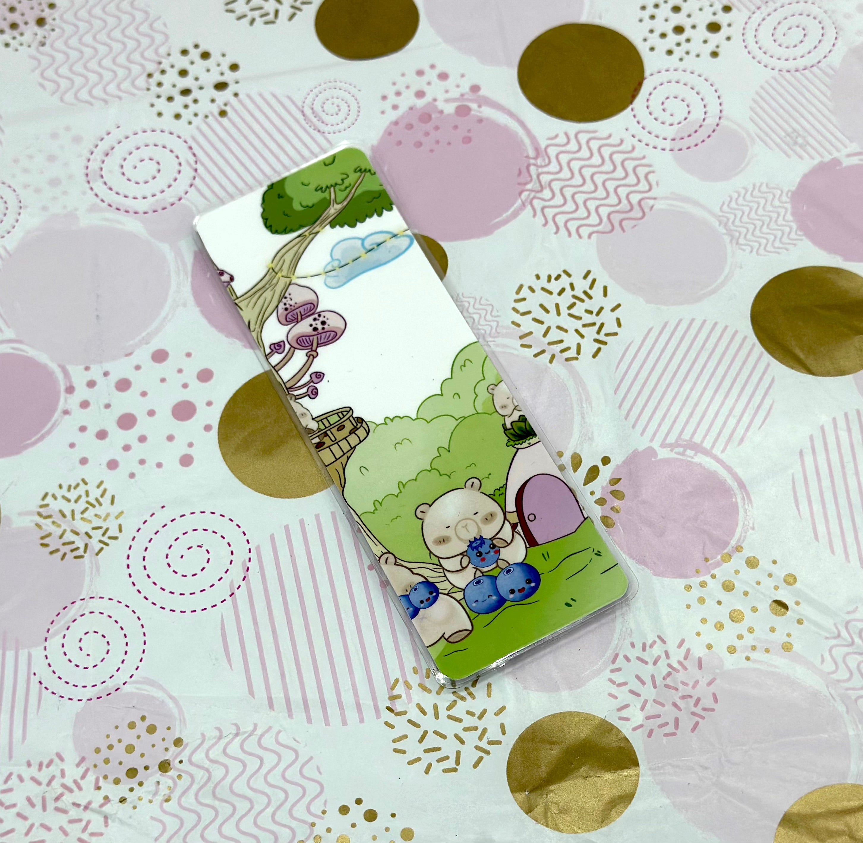 Blue Bear-ies Traditional Bookmark