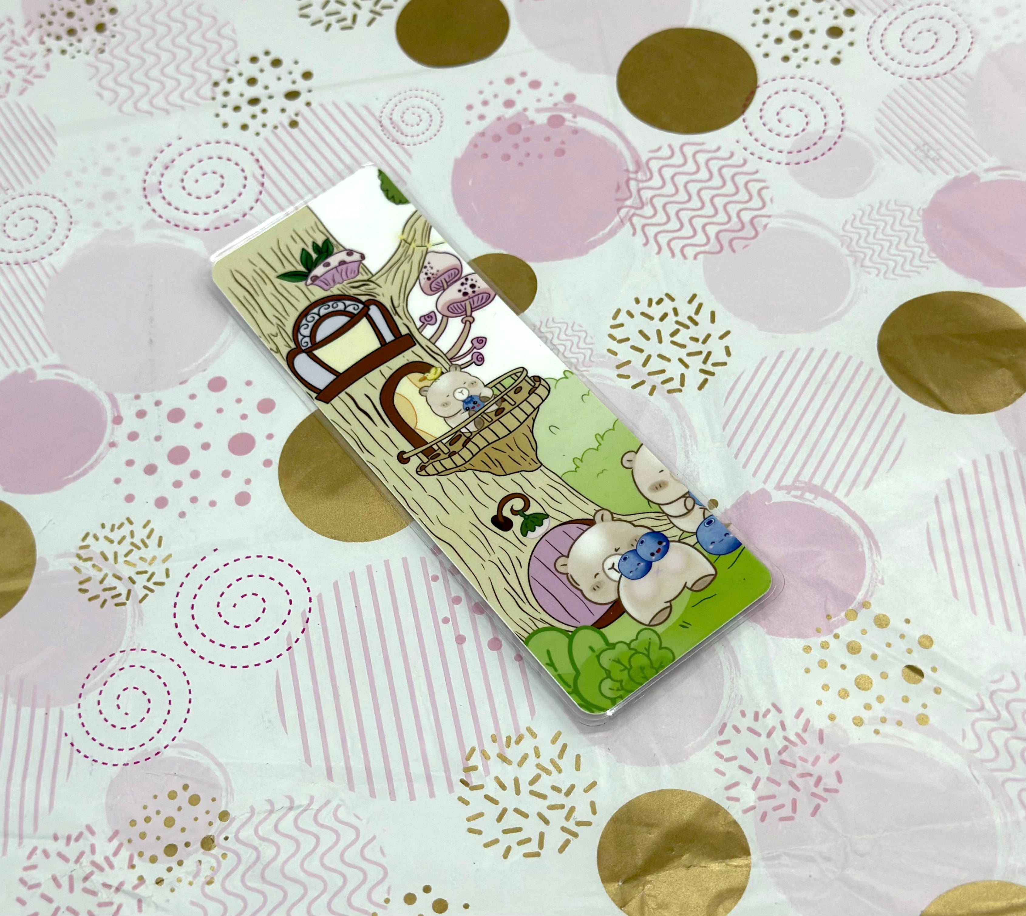 Blue Bear-ies Traditional Bookmark