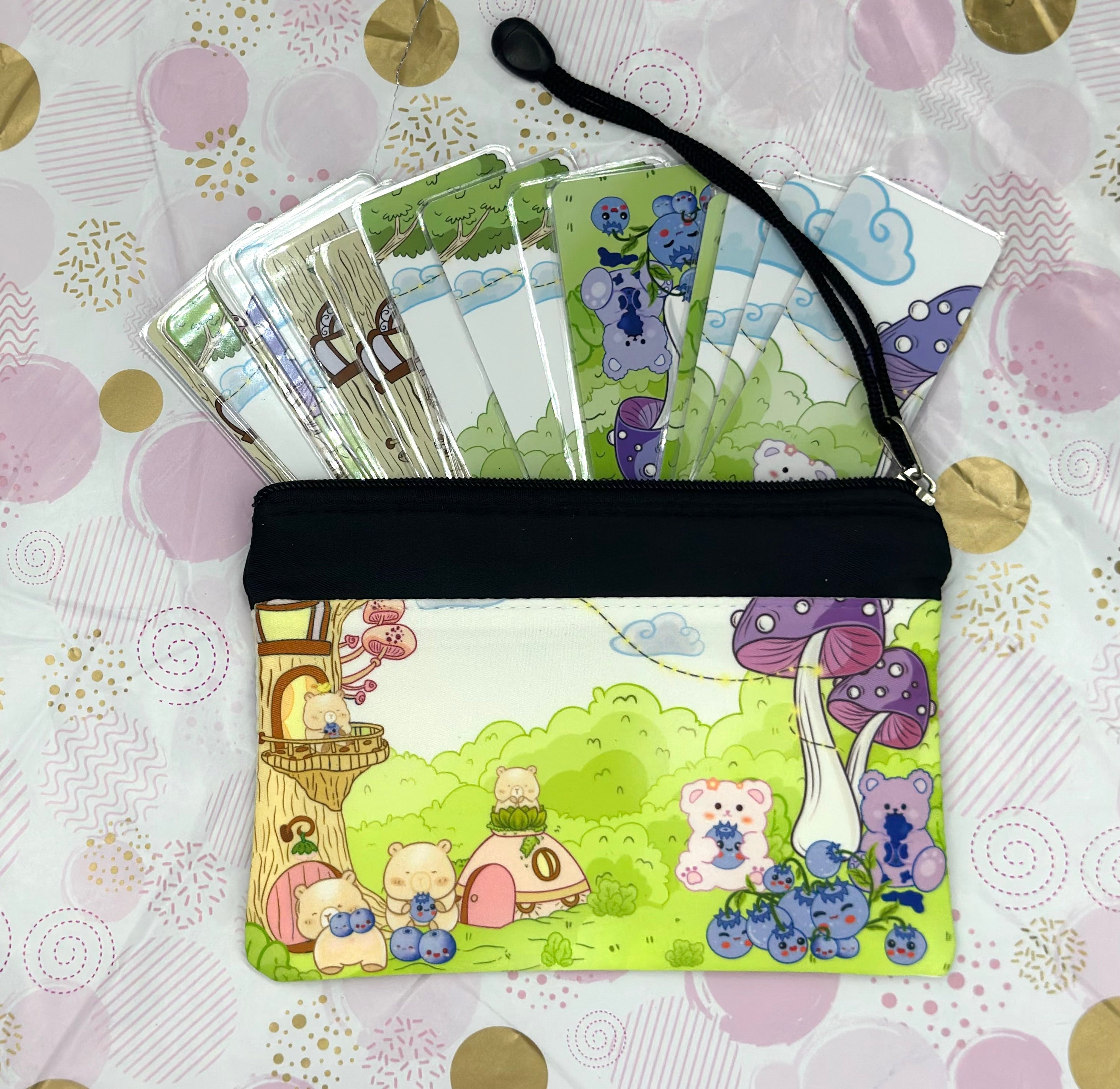 Blue Bear-ies Stationery Bag Zipper Pouch