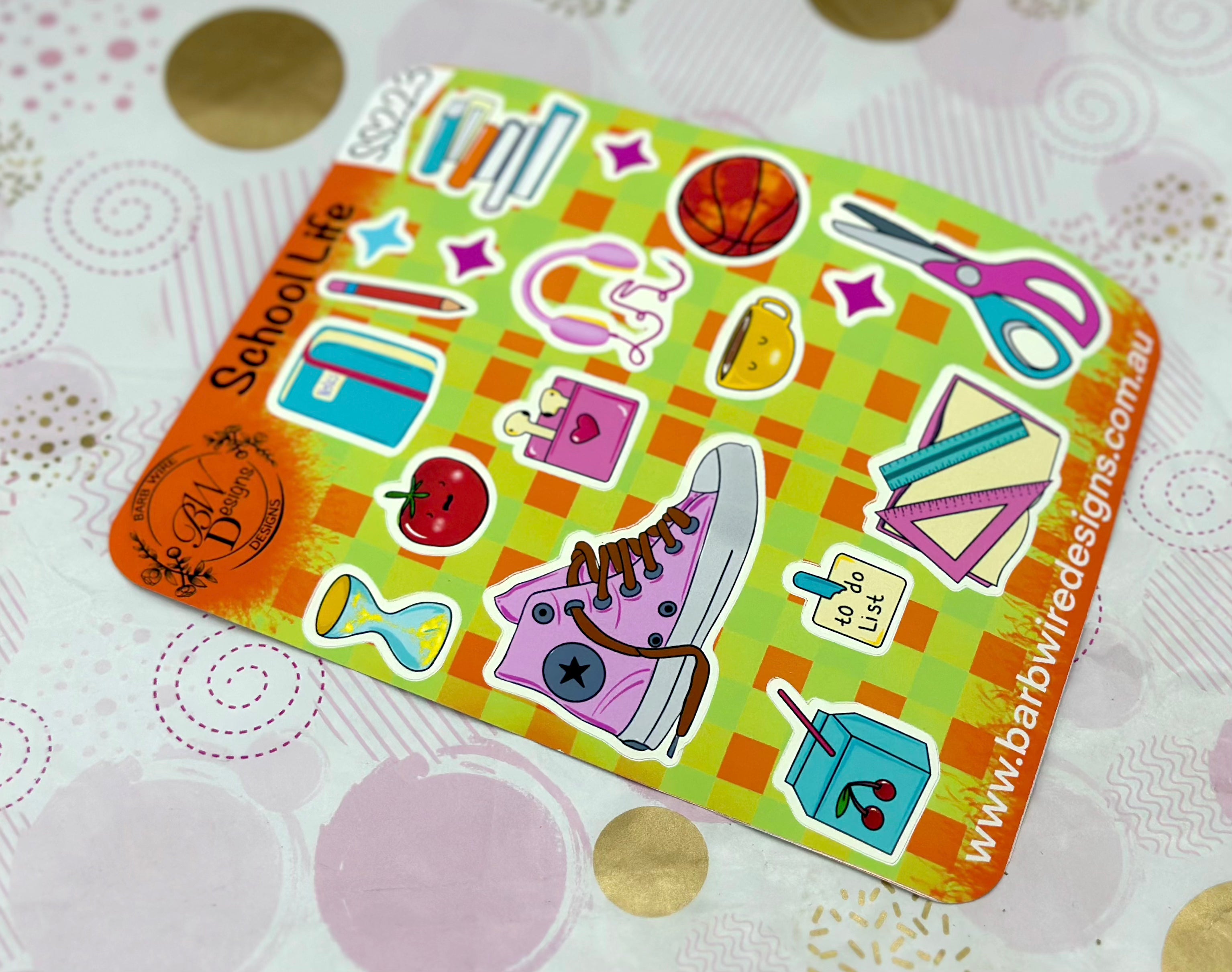 School Stuff Sticker Sheet