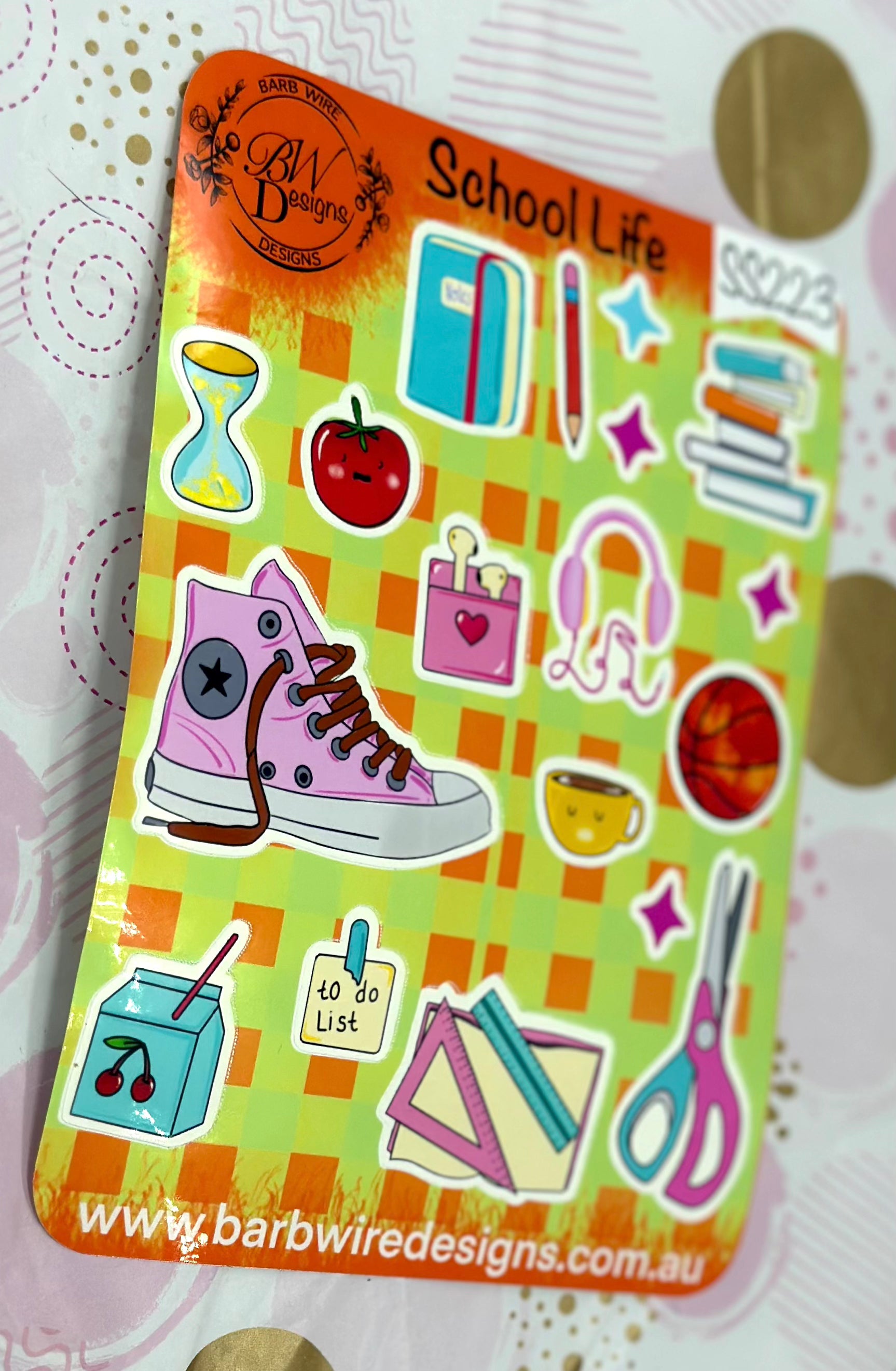 School Stuff Sticker Sheet