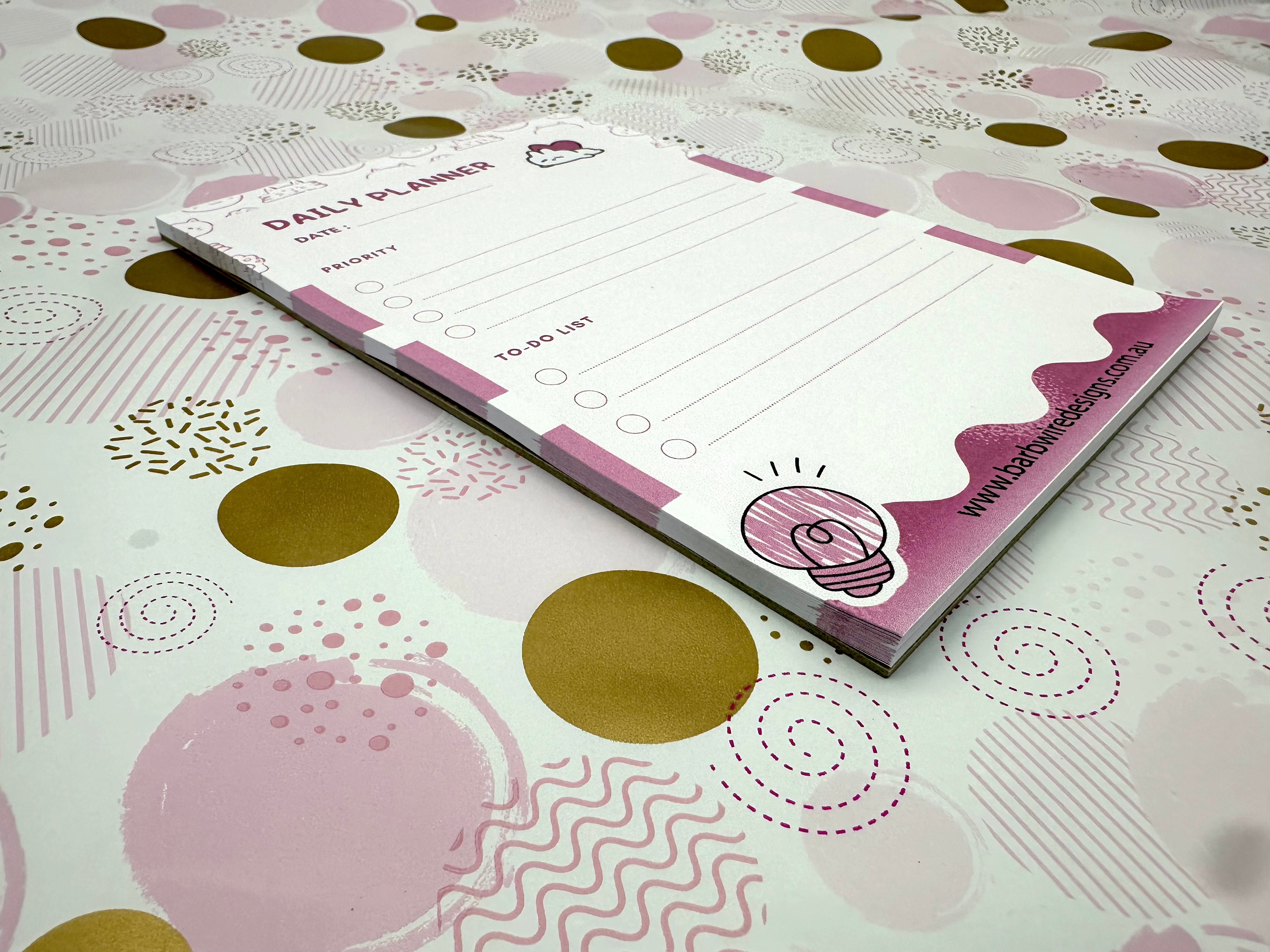 A5 Cats Light bulb Daily Planner Pad