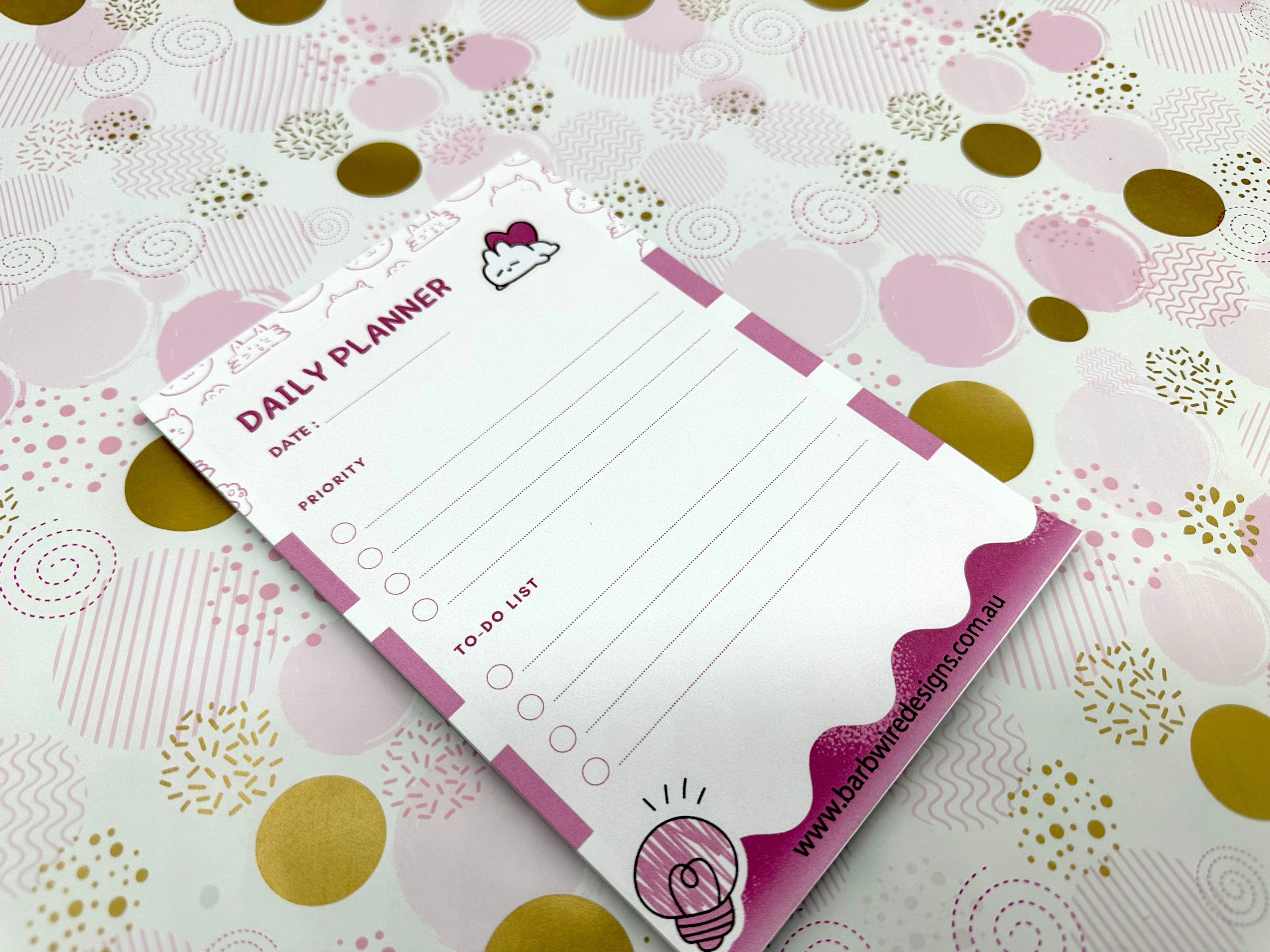 A5 Cats Light bulb Daily Planner Pad