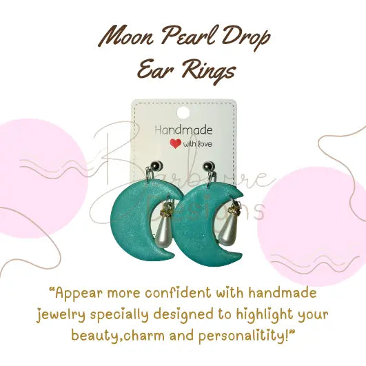 Blue Moon Pearl Ear Rings Barb Wire Designs