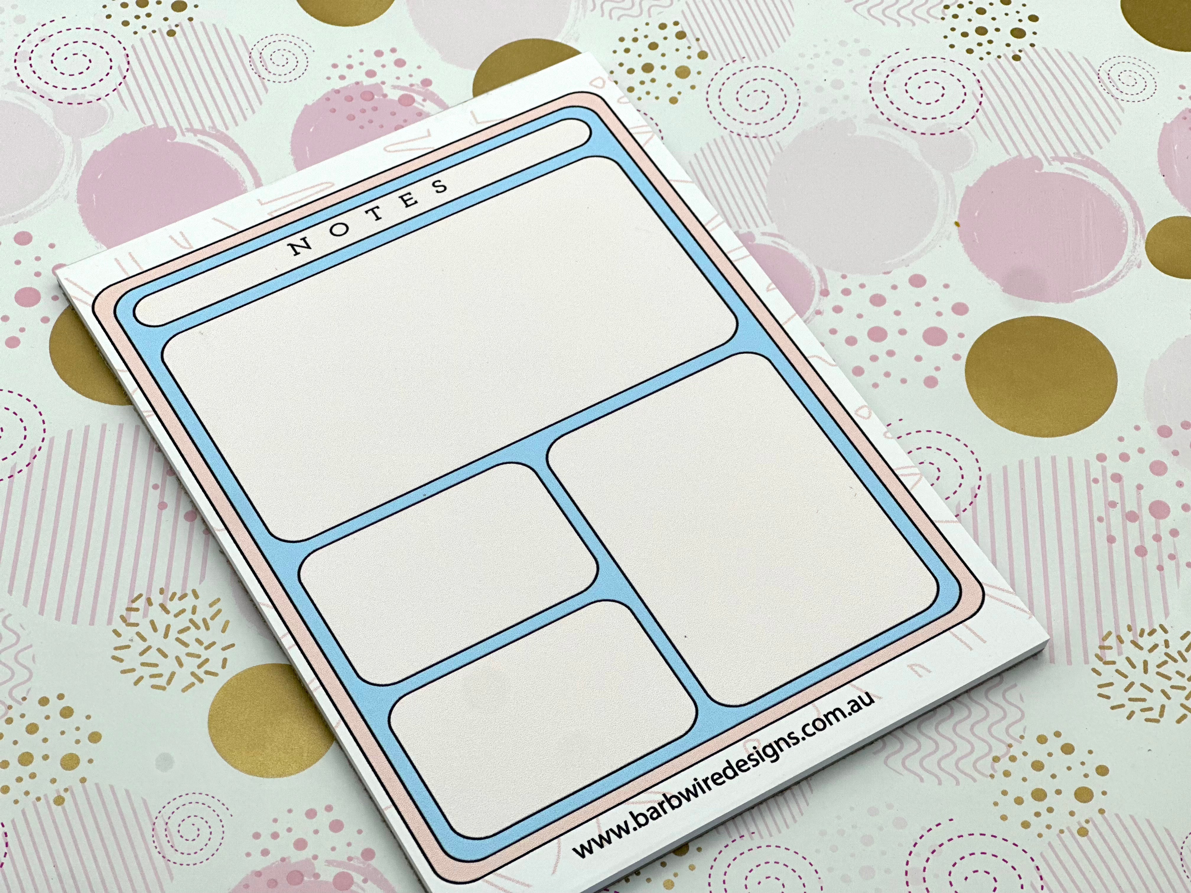 A5 Notes pink Blue Note Pad