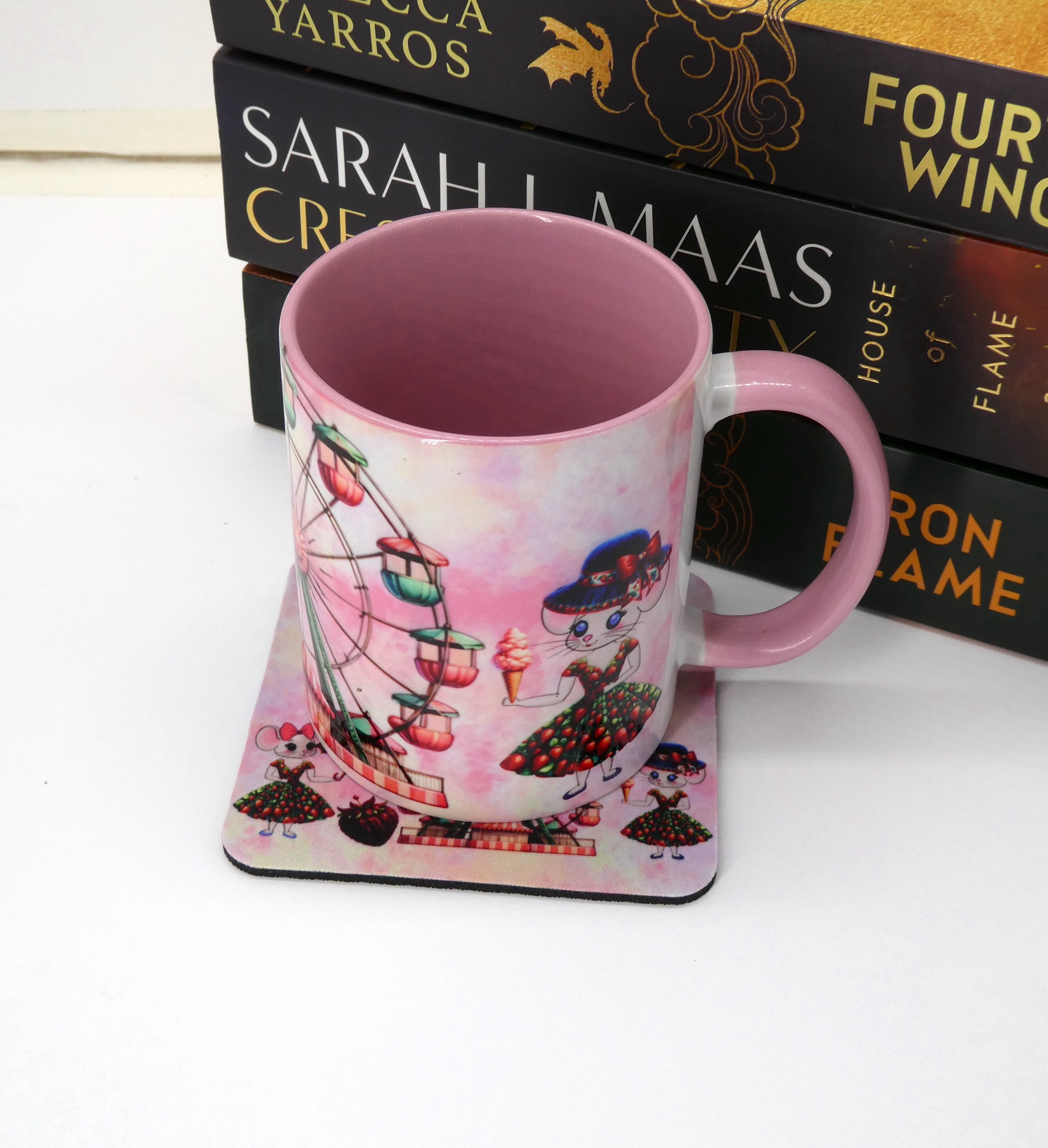 Fun Pink Fun Park Adventure in Strawberry Lane Mug/Cup