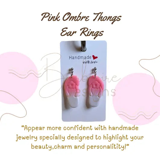 Pink Ombre Thong Earrings Barb Wire Designs